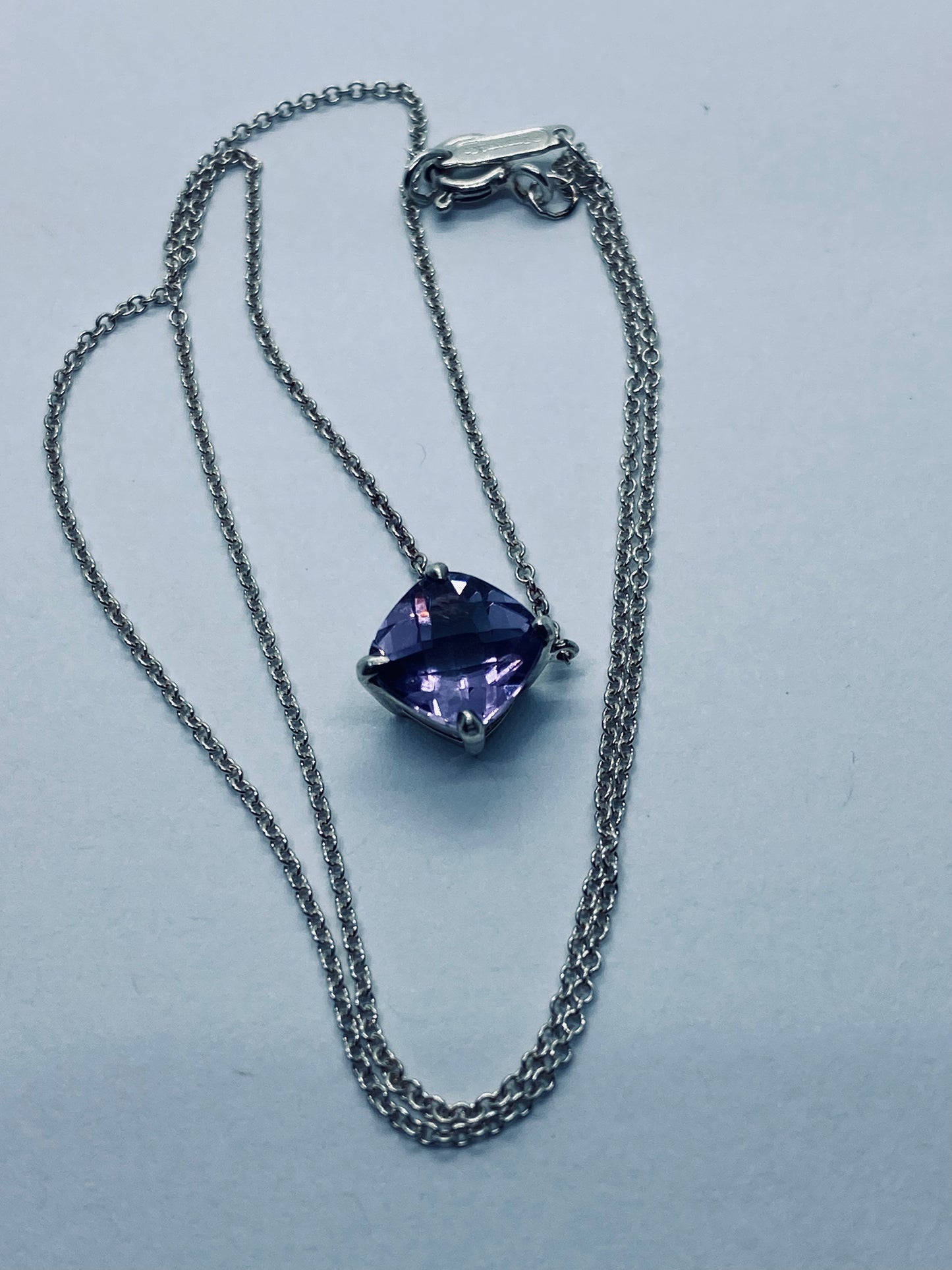 TIFFANY & Co Sparklers Amethyst Gemstone Necklace 1.5ct 15.5 Inches