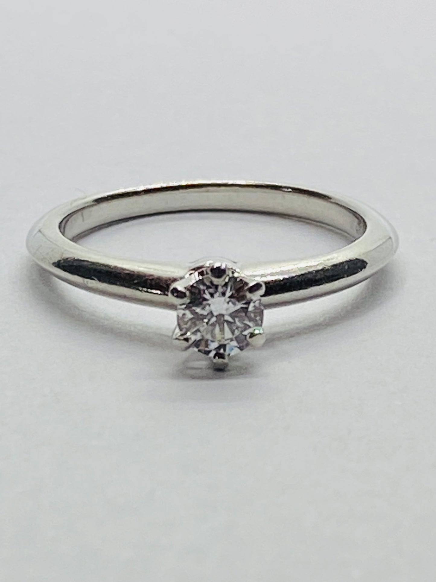 Tiffany & Co Platinum Solitaire Diamond Knife Edge Ring .30Carats F VS1 Box!