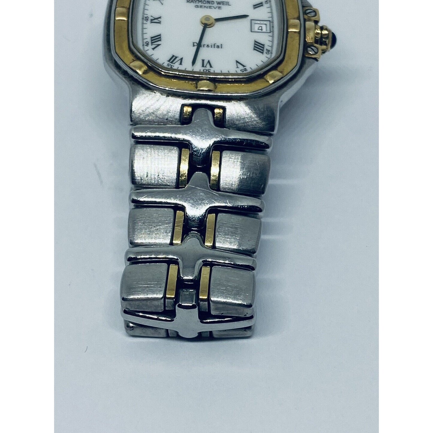 Raymond Weil Parsifal 9890 Ladies Quartz Watch 18K Gold/SS White Dial 27mm 6”