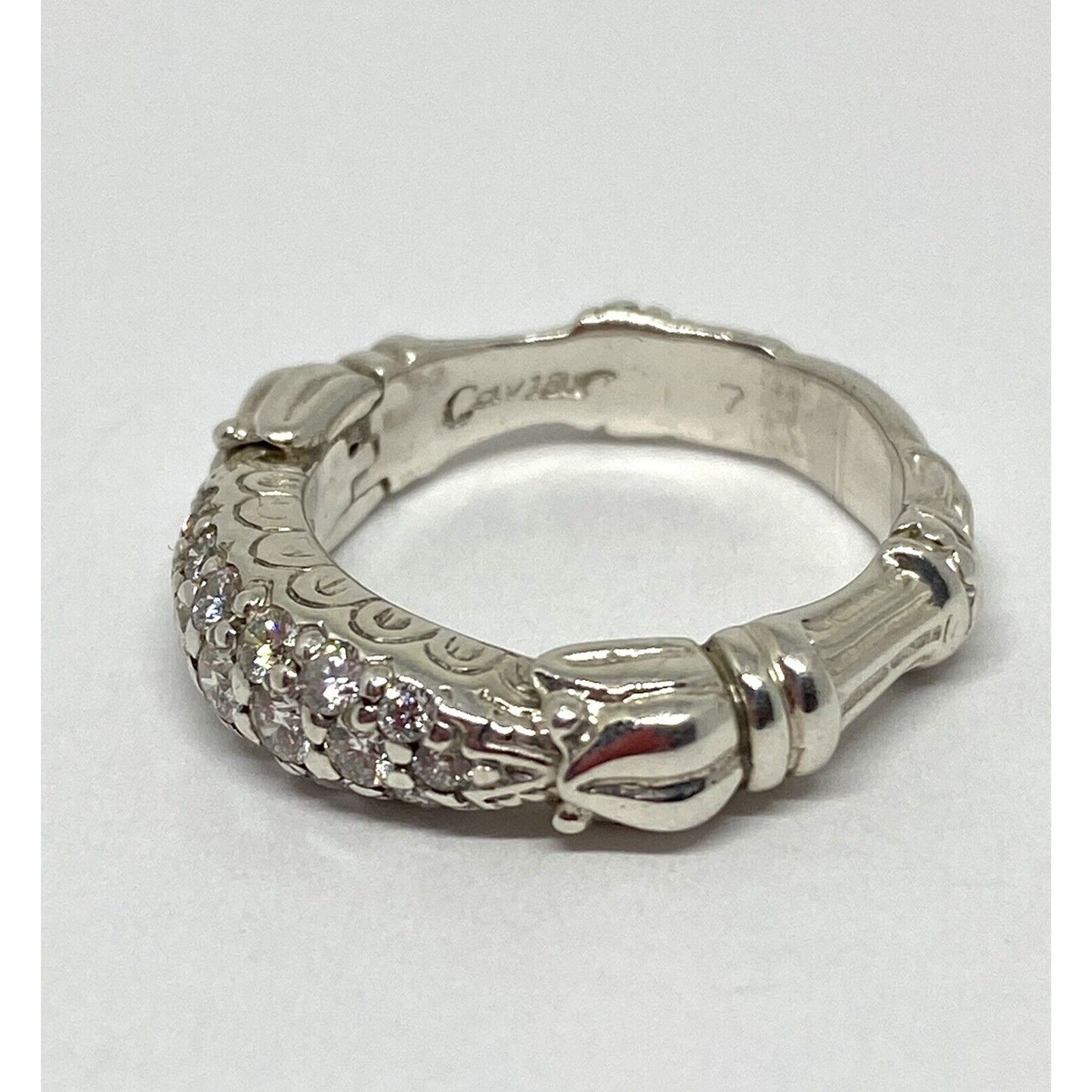 Rare Lagos Caviar Arcadian Silver 925 18K Gold DIAMOND Ring Size 6.75 $3250 MINT