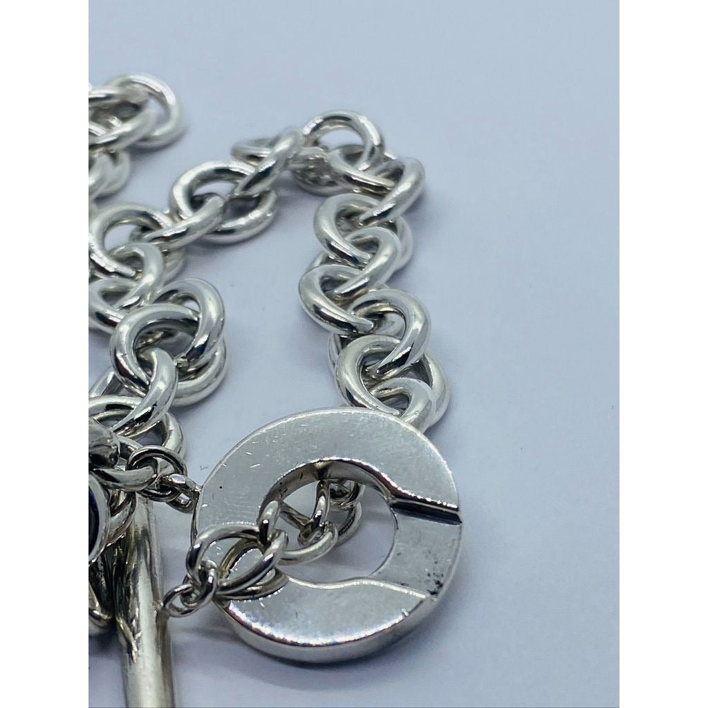 Tiffany & Co Sterling Silver Toggle Heart Tag Blank Heart Necklace 16” 74.3 G