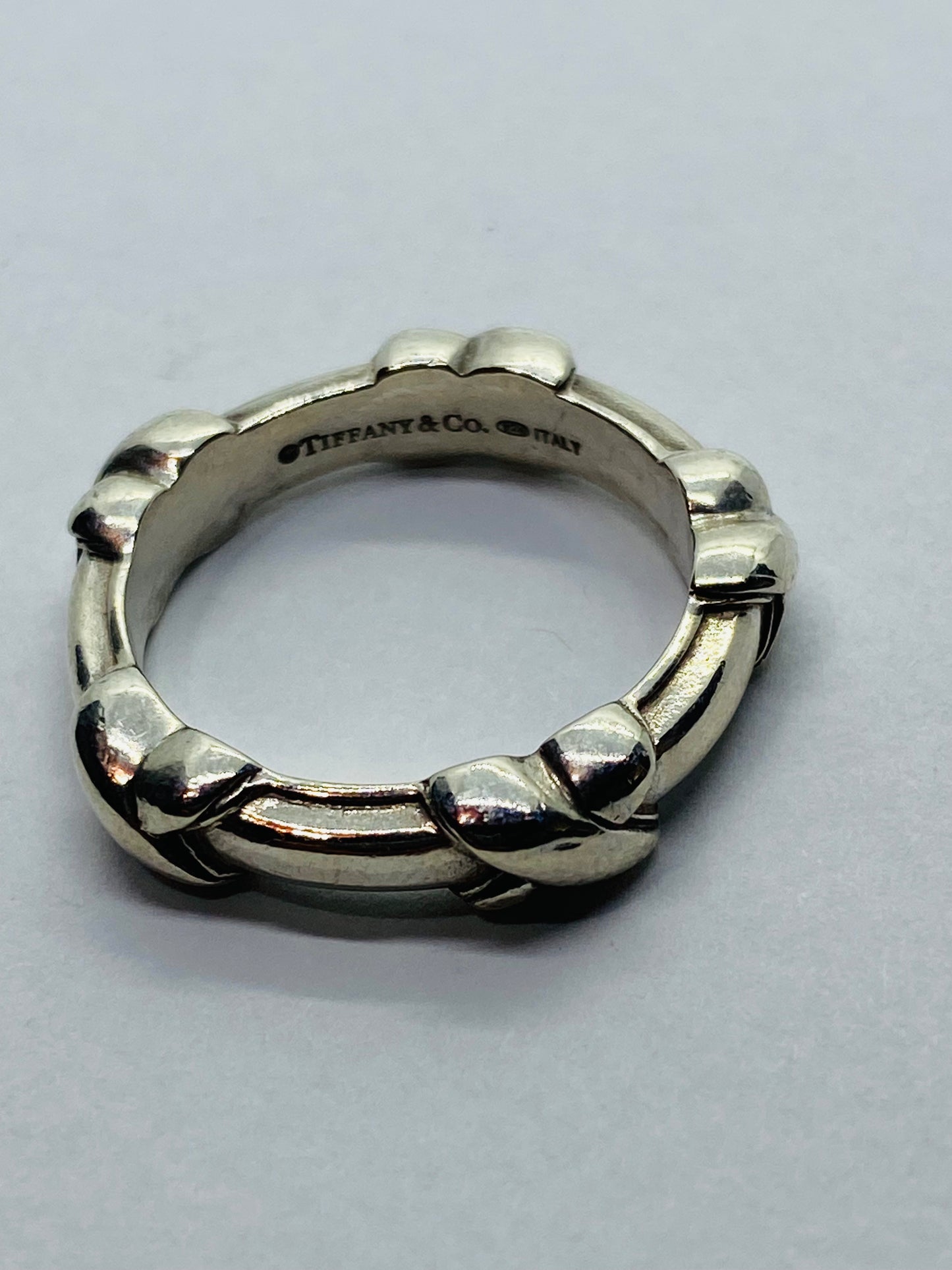Tiffany & Co. Sterling Silver Signature X Stacking Ring Band Size 6.25 Retired