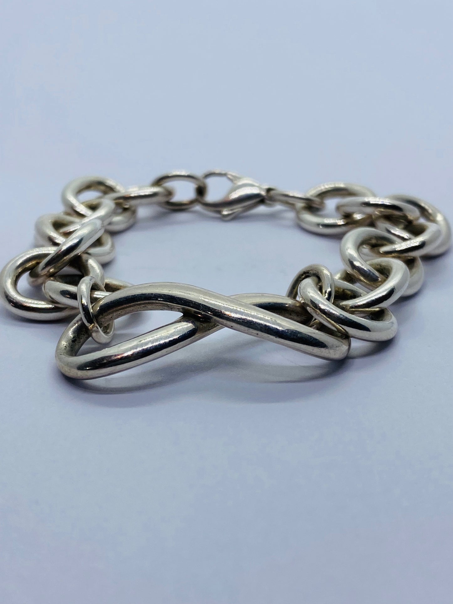 AUTHENTIC TIFFANY & CO INFINITY LINK BRACELET 7.75” STERLING SILVER 925 CHUNKY
