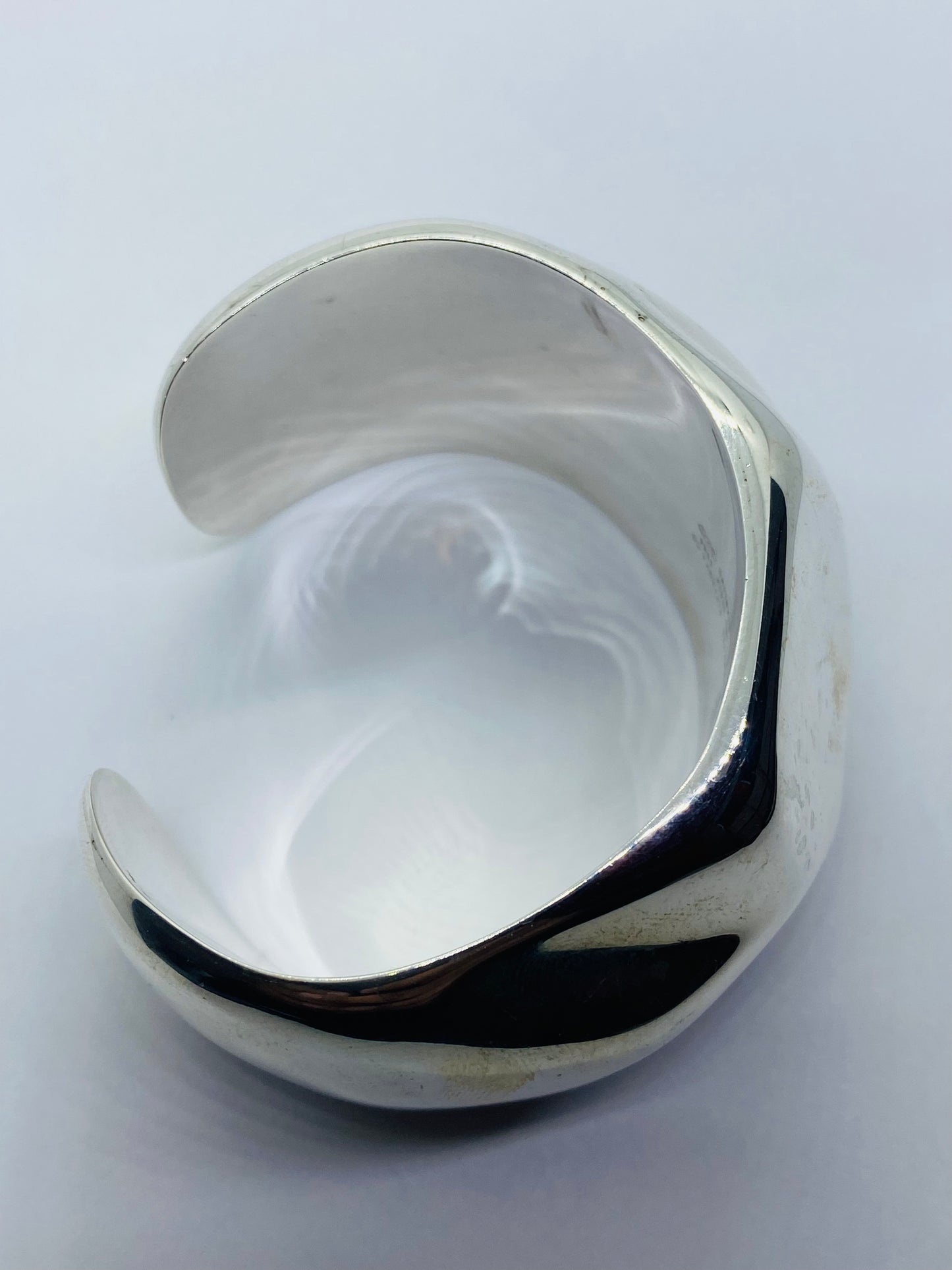 $1450 1984 Tiffany & Co. Elsa Peretti Faceted Sterling Silver Cuff Bracelet