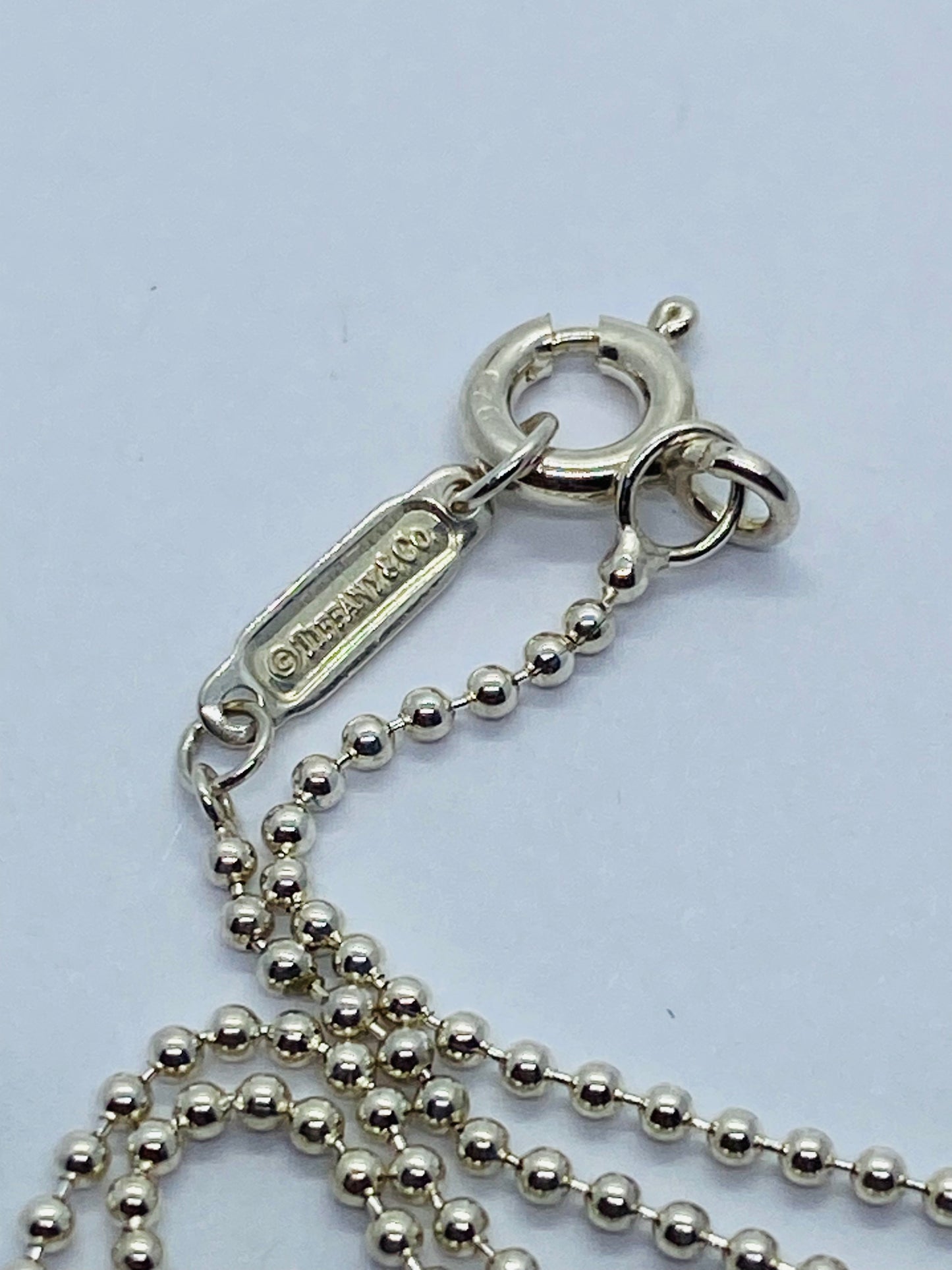 Tiffany & Co 925 Sterling Silver Lock Key Hole Charm Pendant 24x15MM 18” Bead