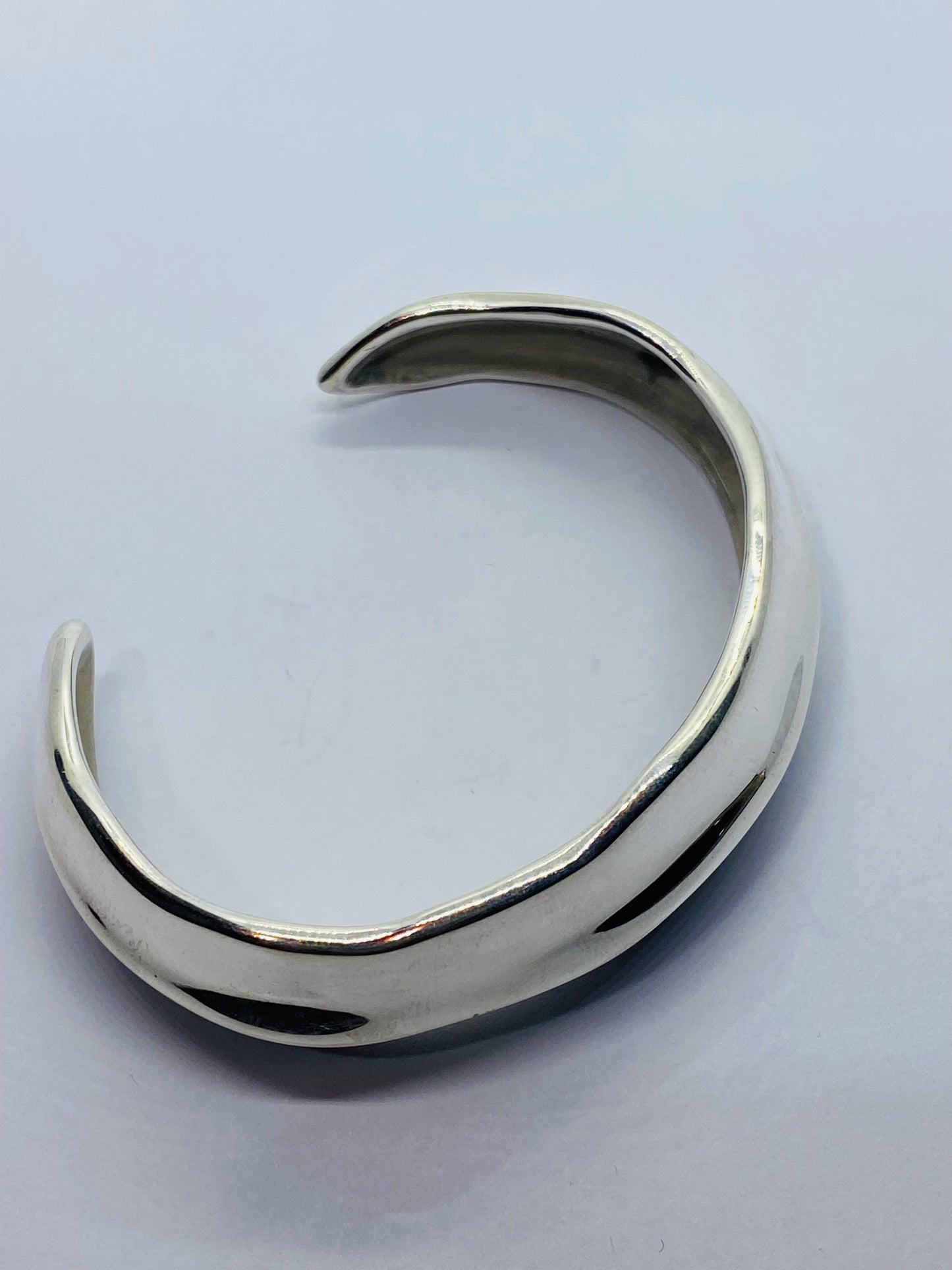Tiffany & Co. Sterling Silver Nature Leaf Cuff Bangle Bracelet 925 6”