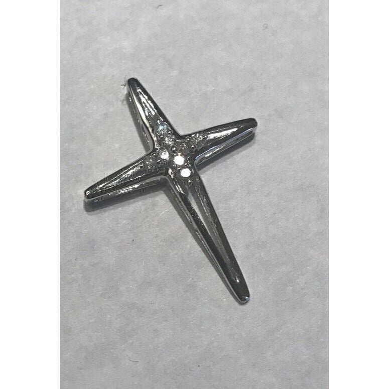 10k White Gold Diamond Cross/pendant