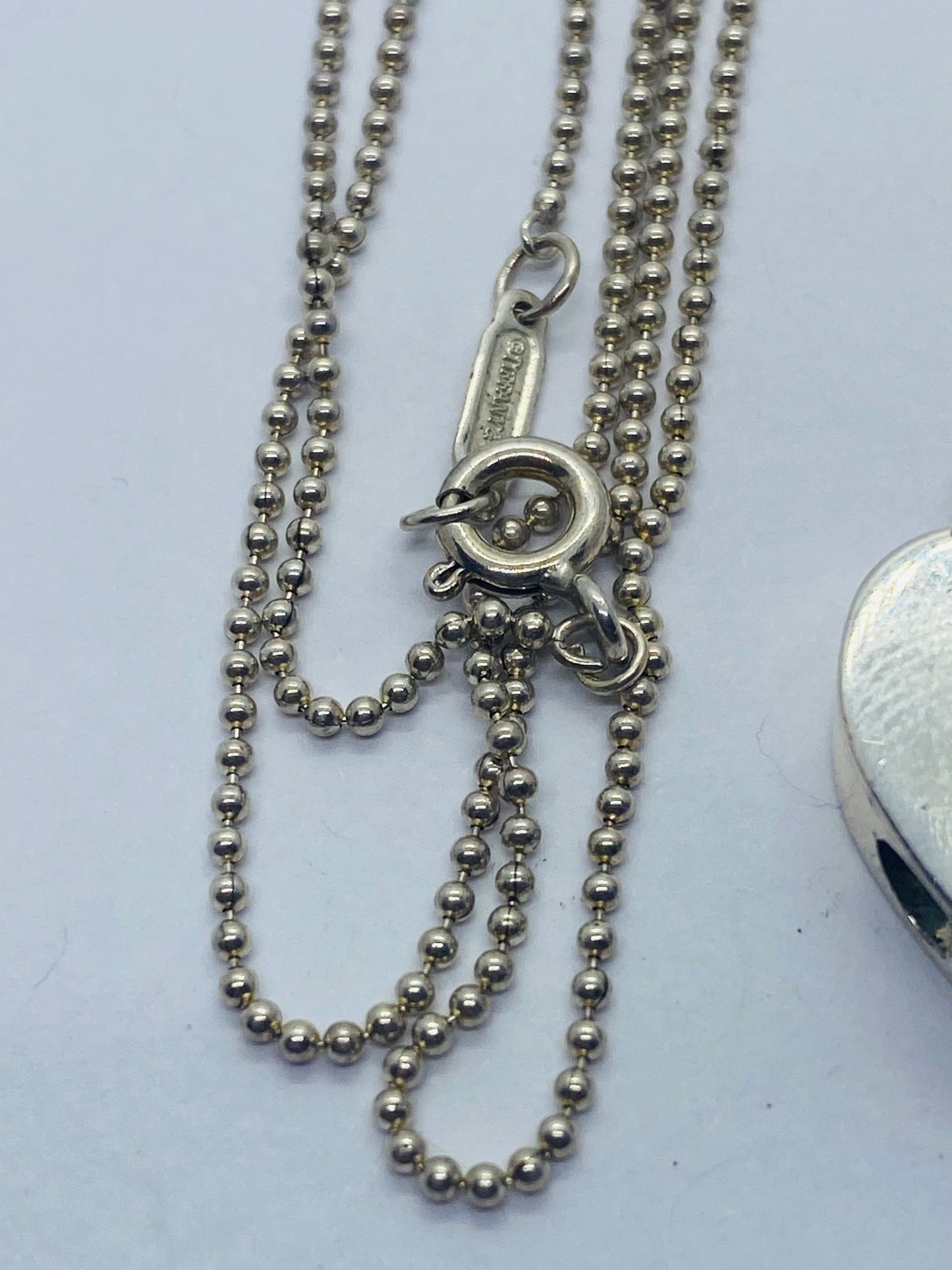 Tiffany & Co. Sterling Silver Blank Heart Padlock Pendant Necklace 18”