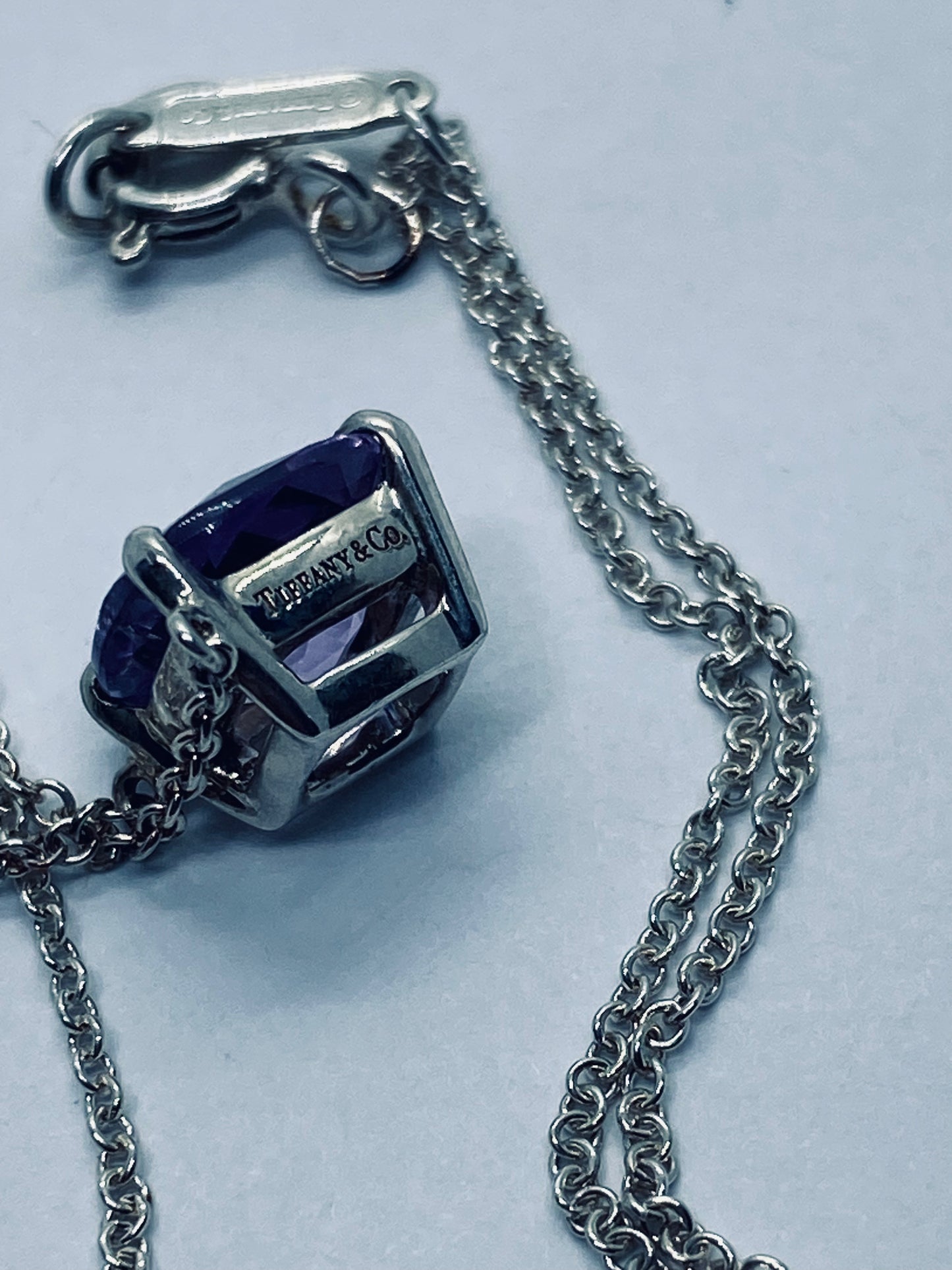 TIFFANY & Co Sparklers Amethyst Gemstone Necklace 1.5ct 15.5 Inches