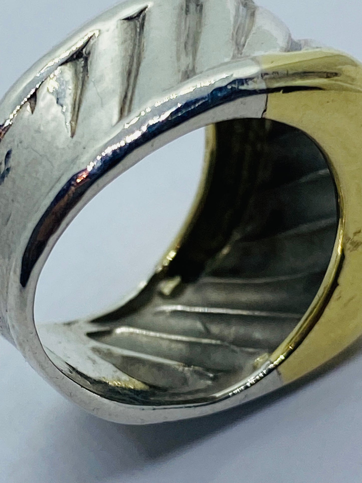 David Yurman Thoroughbred Ring 14K Gold Sterling Silver Cigar Cable Size 5.25