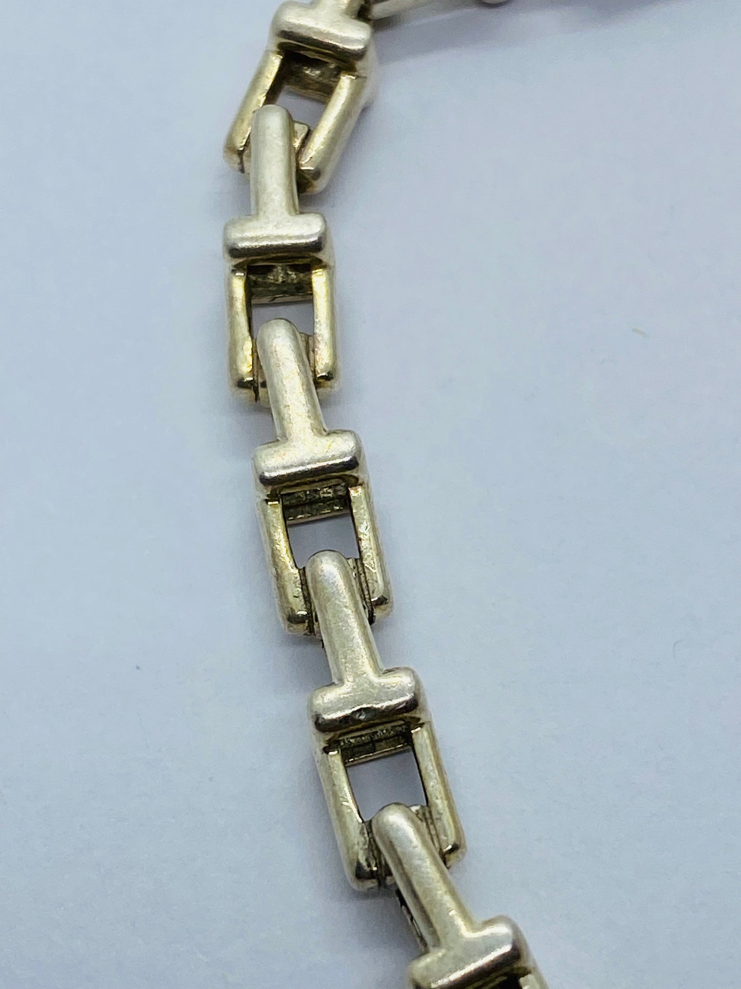 Retired Rare Tiffany & Co. T Link Bracelet Sterling Silver Narrow Silver 7.4”