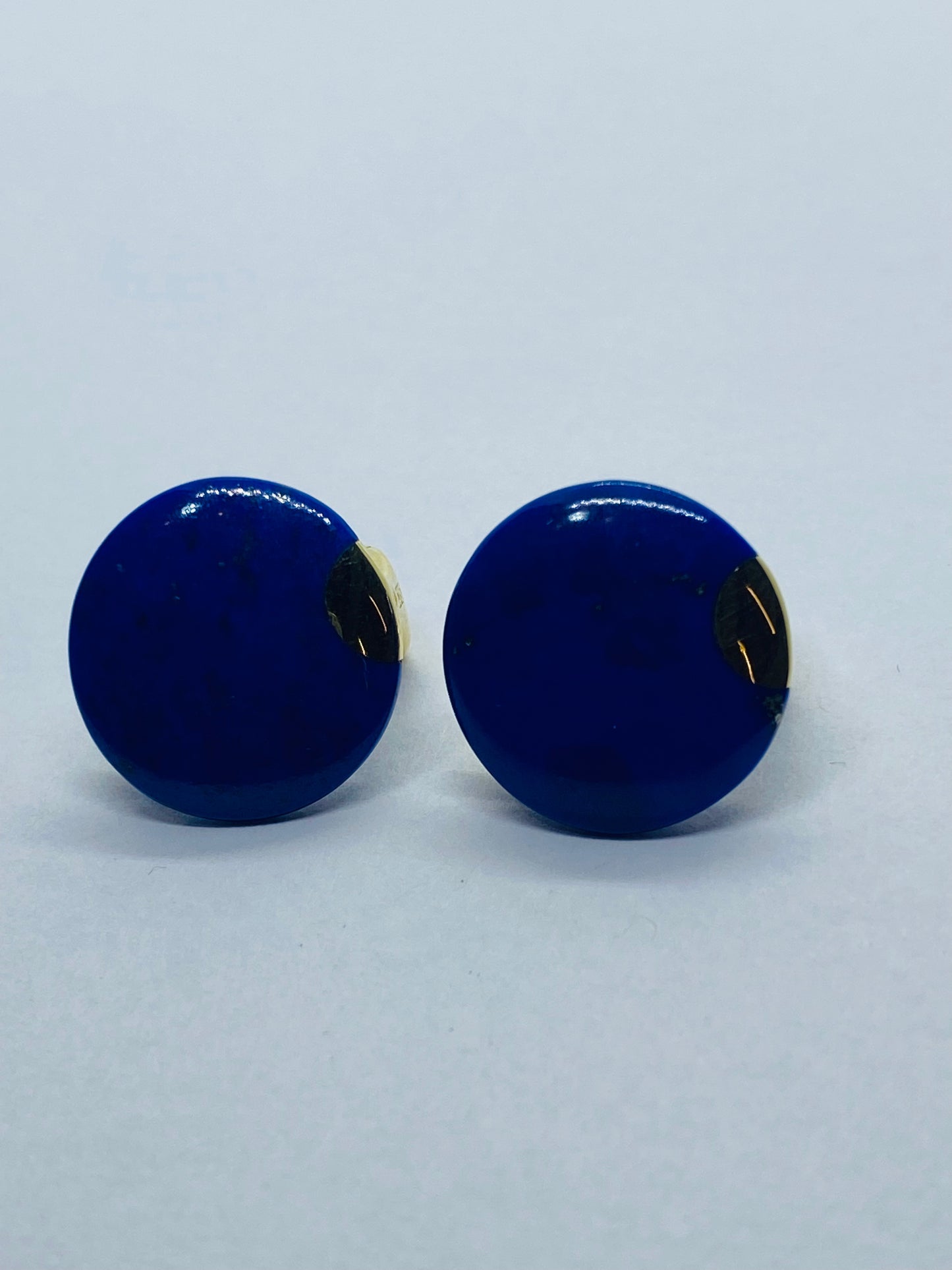 TIFFANY & CO 1976 ANGELA CUMMINGS 18 KT LENTILS EARRINGS WITH LAPIS LAZULI RARE