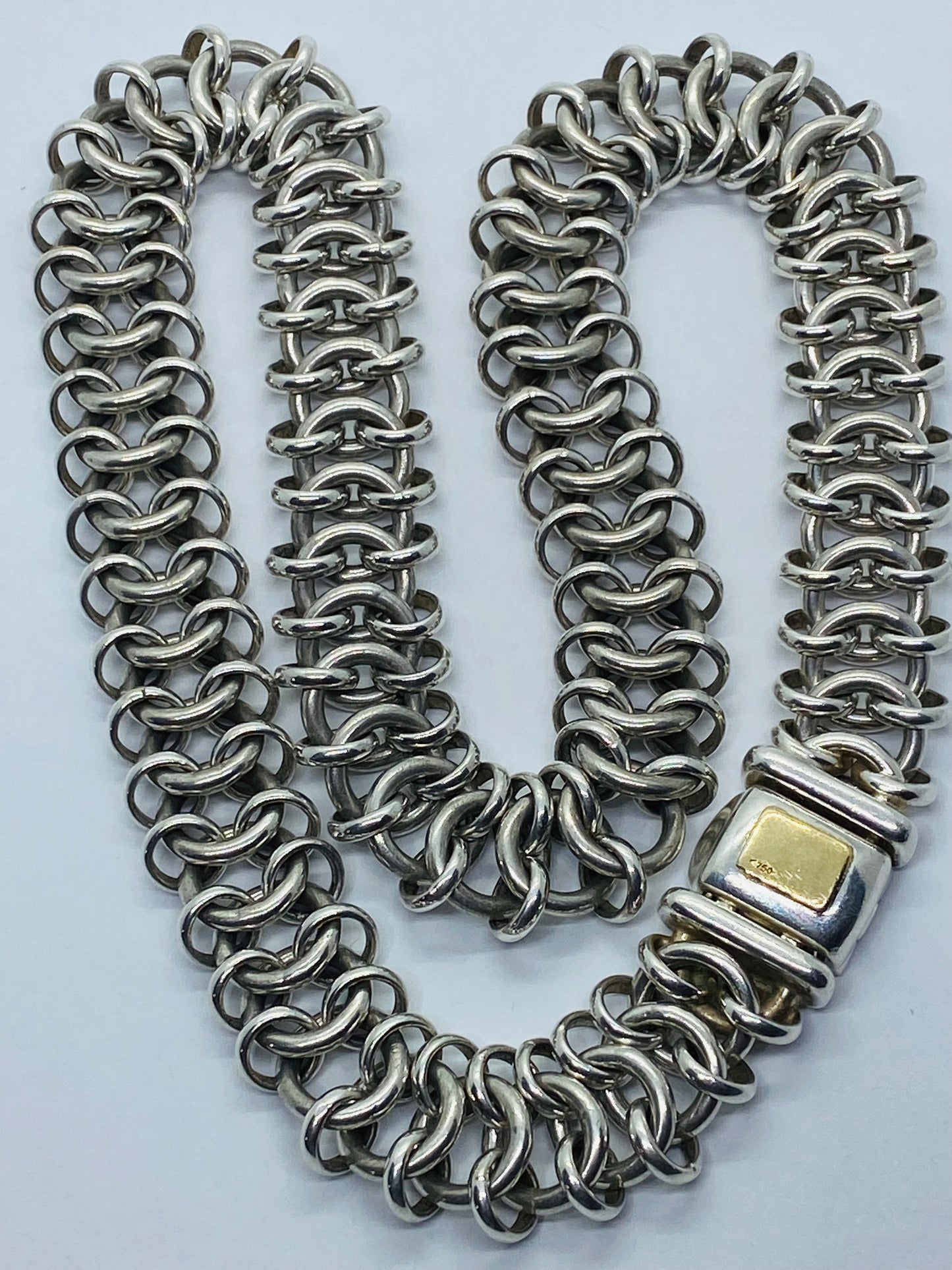 RARE Tiffany & Co Sterling Silver 925 18K Square Interlocking Circles 111 Grams