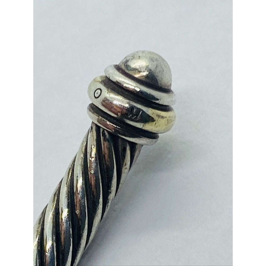 David Yurman Sterling Silver 18K 750 Gold 4mm Dome Bracelet