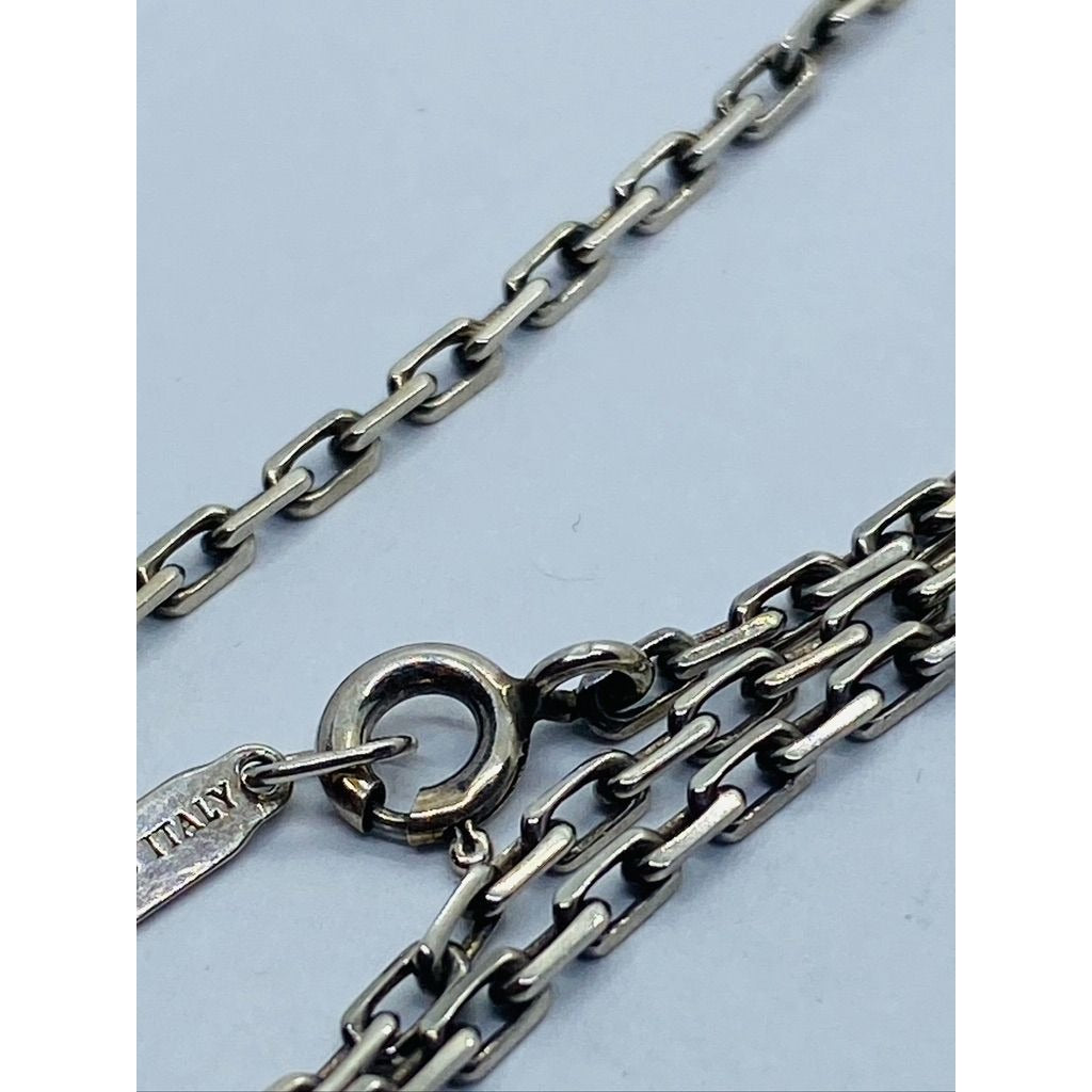 Tiffany & Co LOVE Cube Necklace Pendant Charm 17.75 Chain Silver ERA