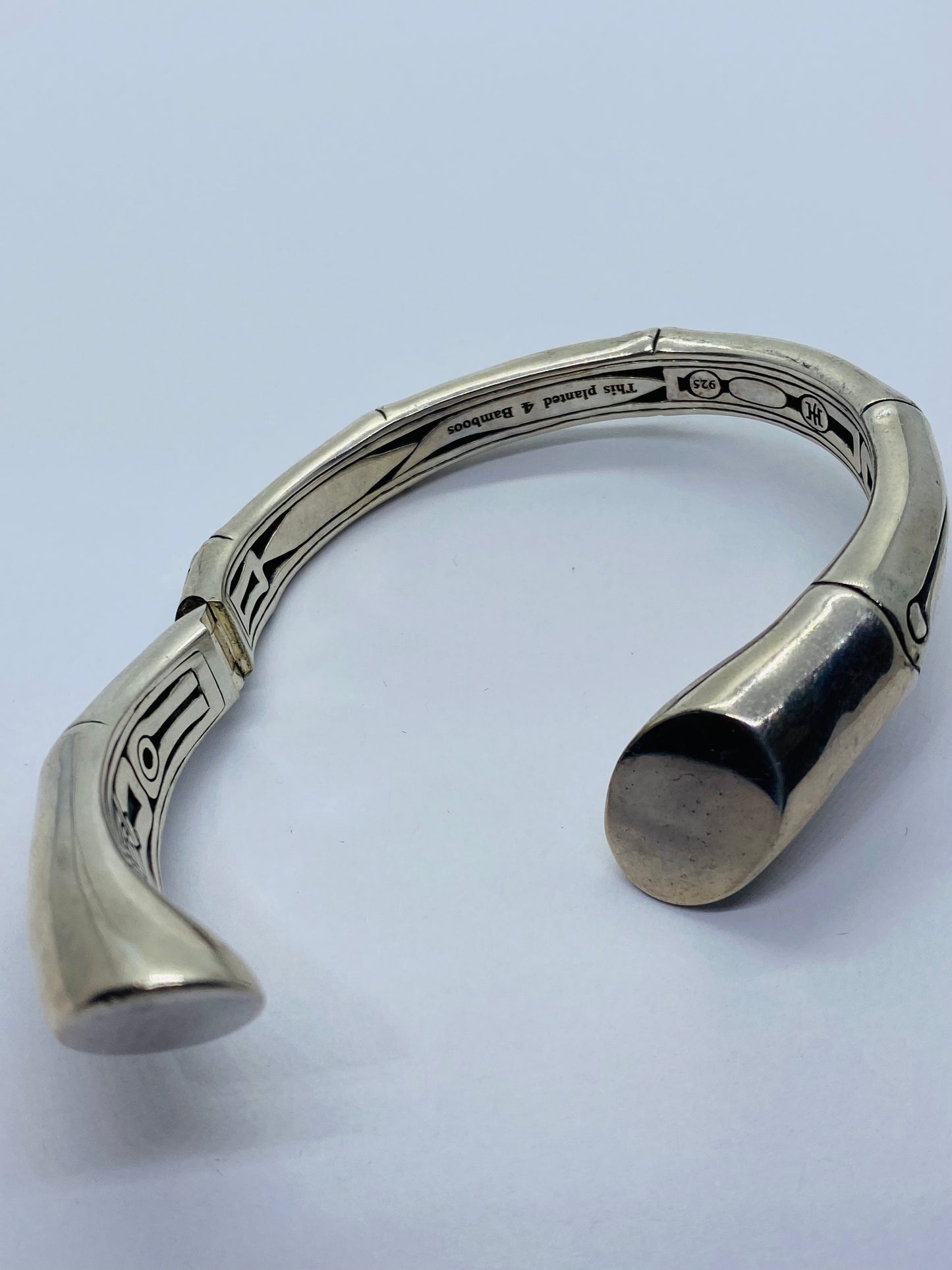 Retired Rare John Hardy Overlap Bypass Bamboo Moi Toi Bracelet Sterling Silver
