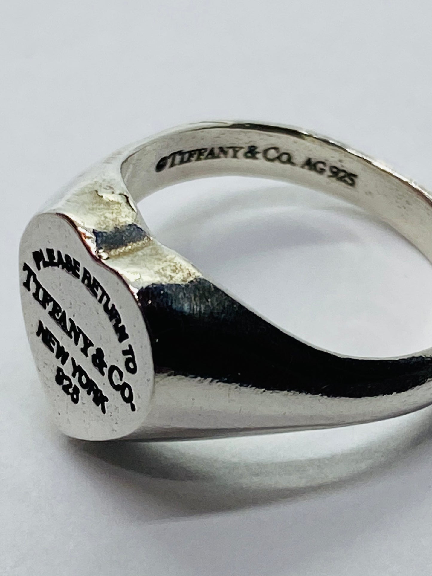 Tiffany & Co Sterling Silver 925 "Please Return To Tiffany & Co" Ring Size 5.5