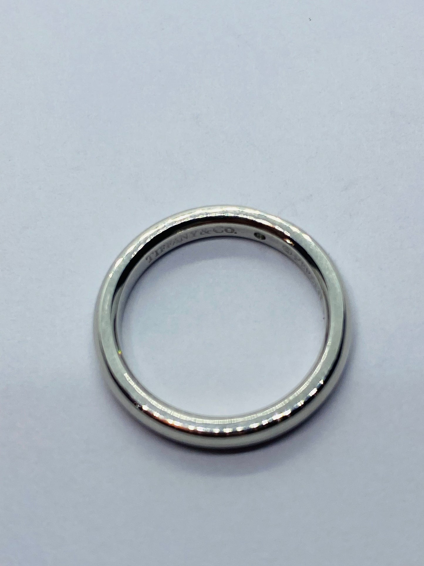 Tiffany & Co Elsa Peretti Platinum Band Ring With A Round Diamond Size 3.75-4