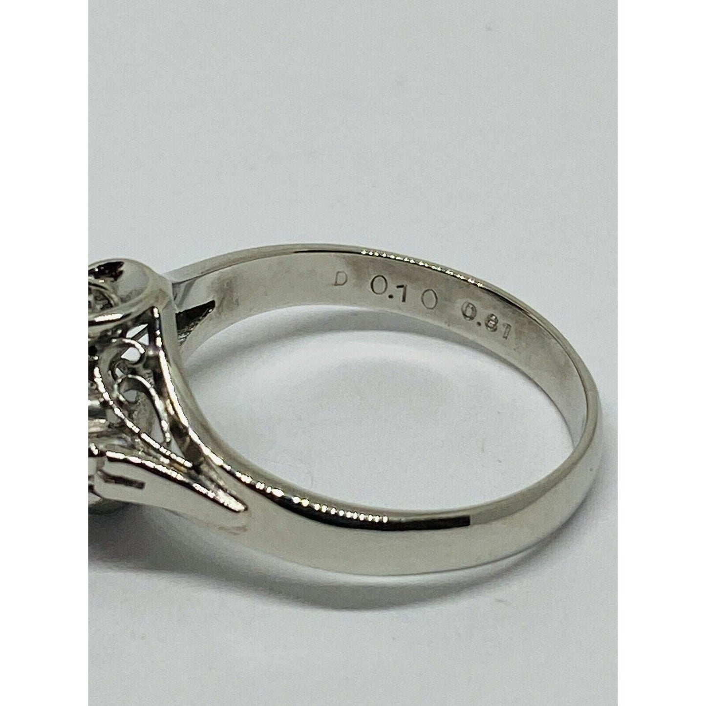 Platinum 900 Blue Sapphire Diamond Ring Size 5 .91 ctw