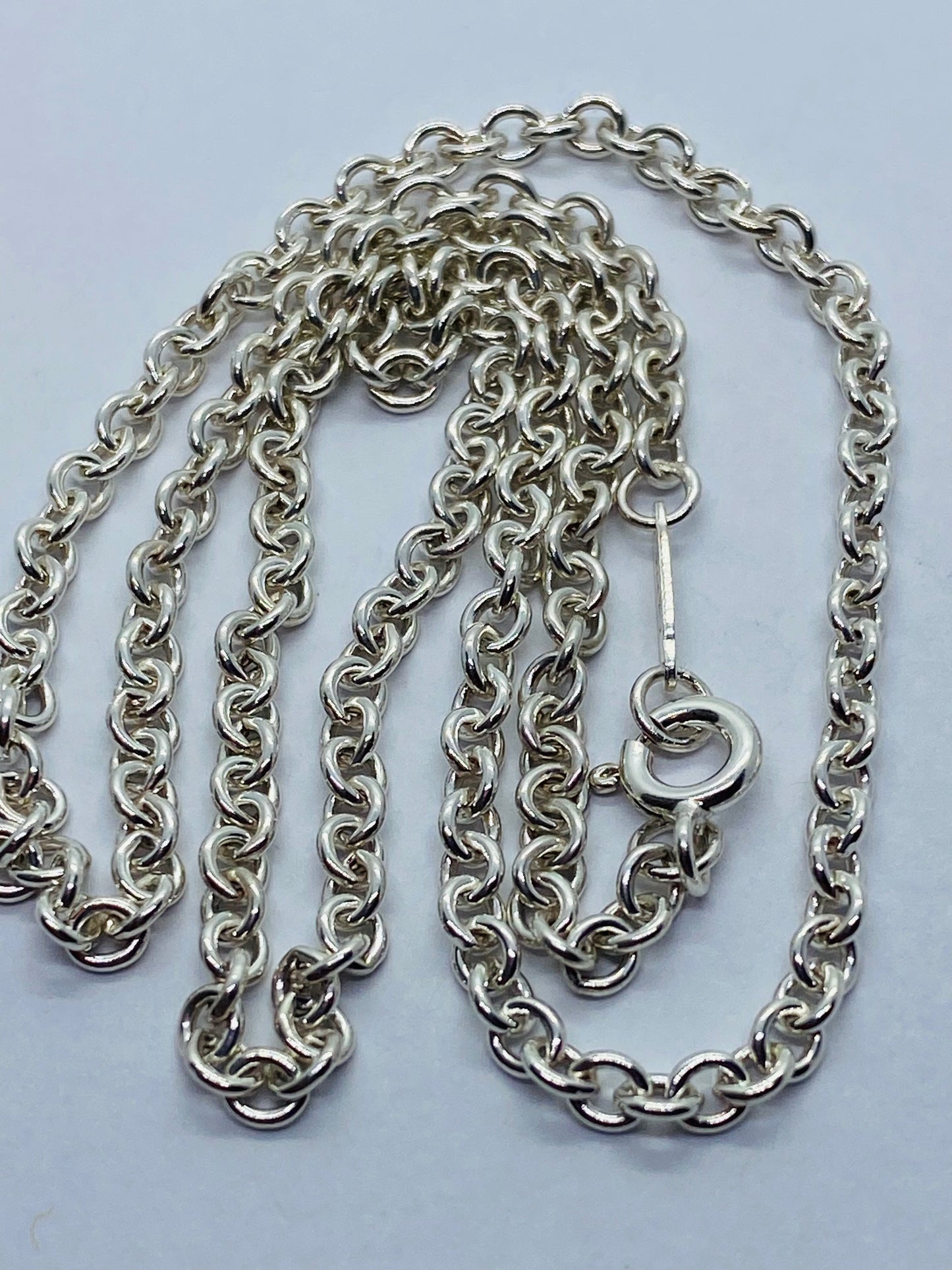 Tiffany & Co 3mm Large Link Rolo Chain 16 Necklace Sterling Silver Pouch