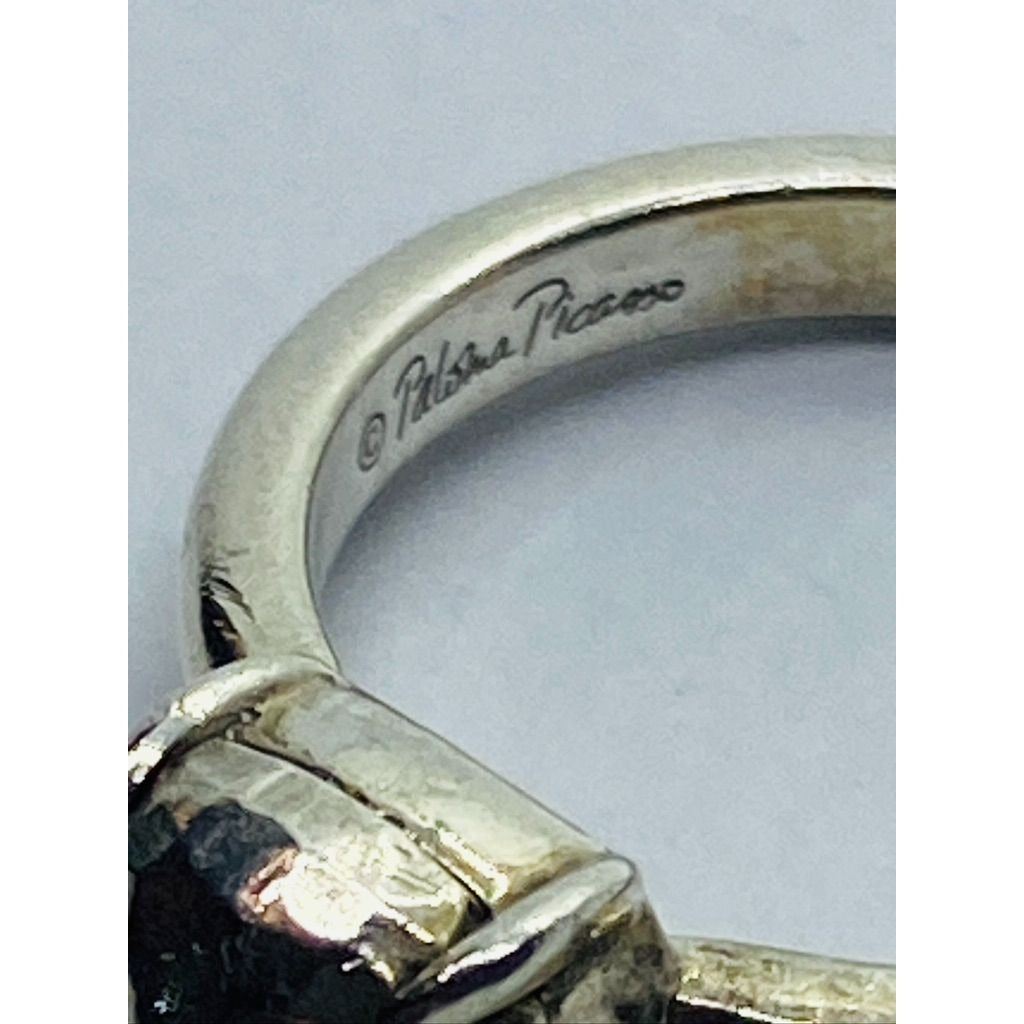 Tiffany & Co. Paloma Picasso 7mm hammered sugar stacks ring silver 4.75-5