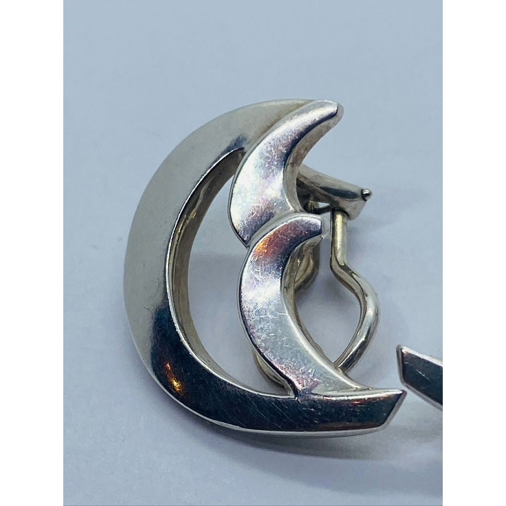 Tiffany & Co Paloma Picasso Half Moon Clip On Earrings Sterling Silver 925