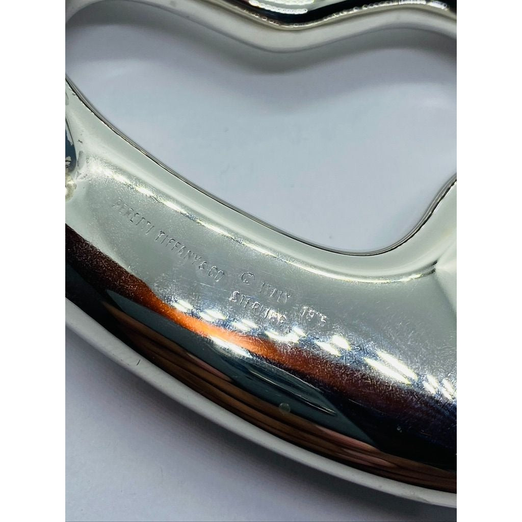 Tiffany & Co Peretti Italy 1975 Sterling Silver Open Heart Belt Buckle Large