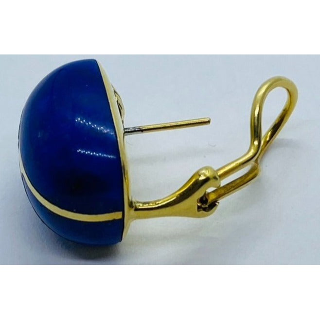Tiffany & Co 18K Gold & Lapis Onyx Earrings by Angela Cummings