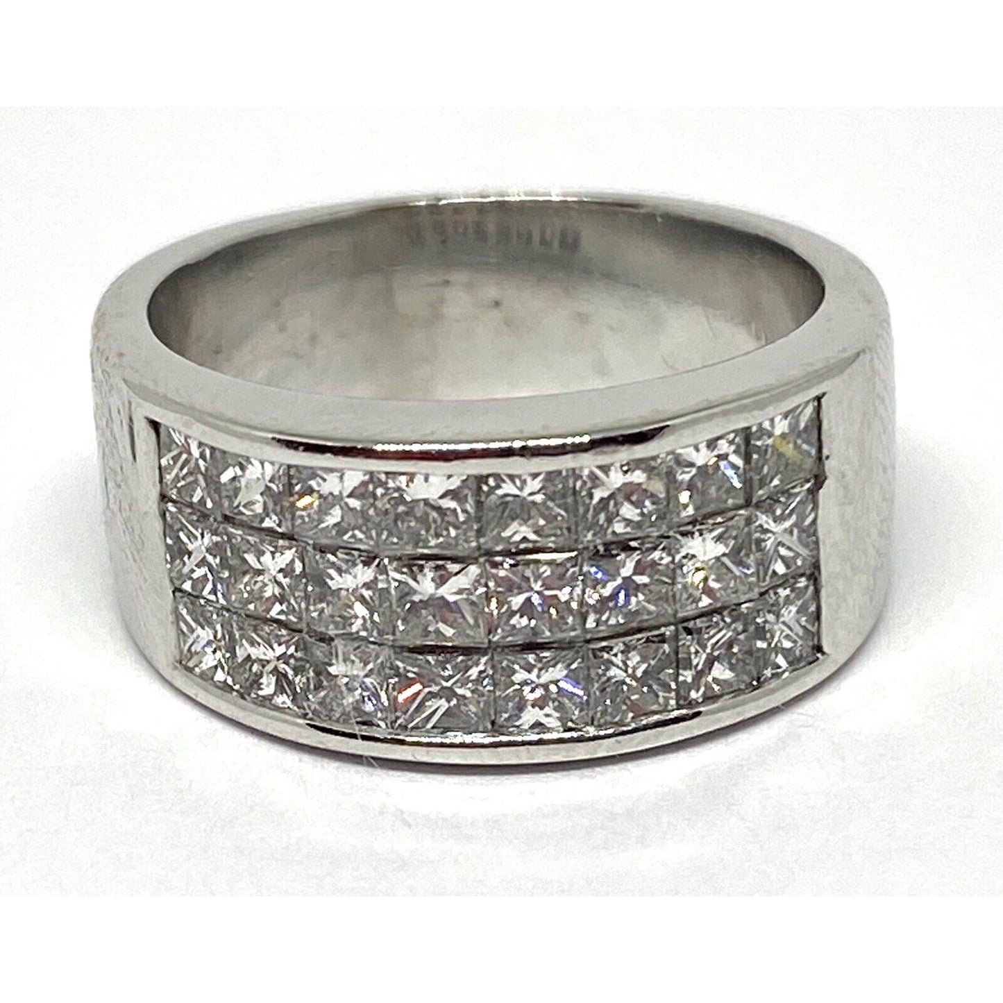 Designer Signed KOBI 2.4CT VS H Princess Cut Diamond 8.5MM 18k Gold Band Ring 7