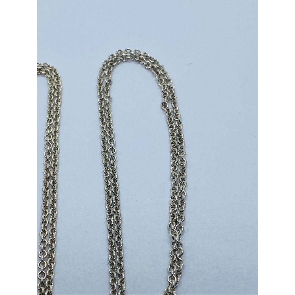 Tiffany & Co Sterling Silver Infinity Twist Double Chain Necklace 15.75"