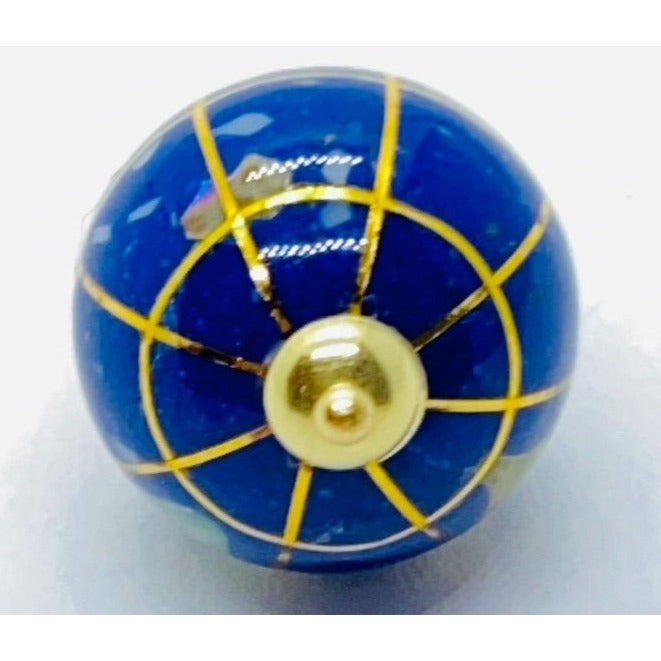 Vintage 18K 750 Gold Globe and Enamel Pendant Signed