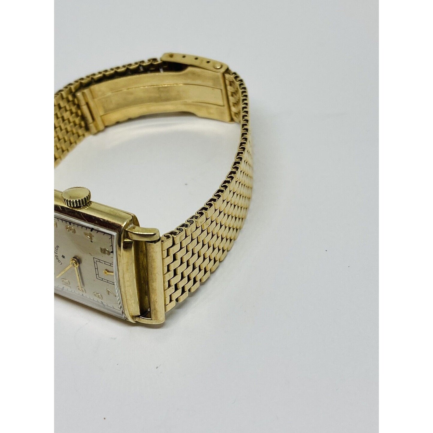 RARE LORD ELGIN SOLOD 14K wrist watch. 59.6 Grams BAND SOLID 14K GOLD 16MM BAND