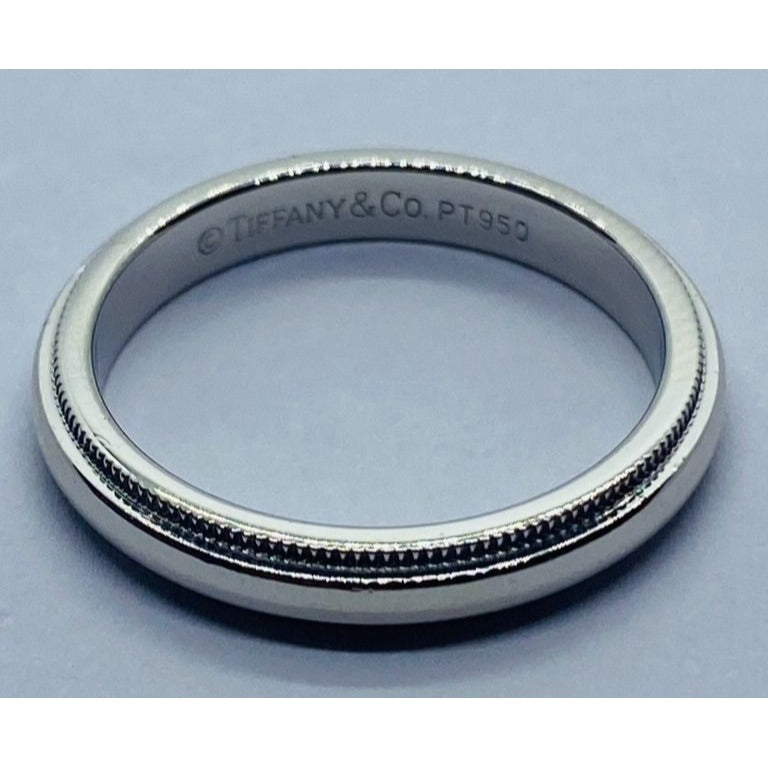 TIFFANY & CO PLATINUM 950 MILGRAIN WEDDING BAND 3MM SIZE 6.25