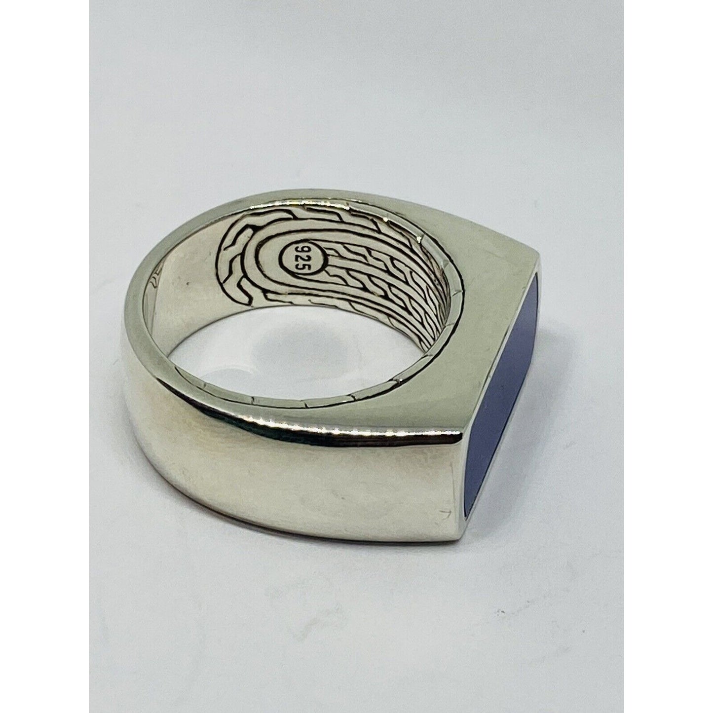 JOHN HARDY Classic Silver LAPIS LASULI Signet Ring Size 9