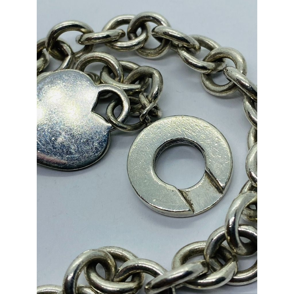 Tiffany & Co Sterling Silver Toggle Heart Tag Blank Heart Necklace 15.75"