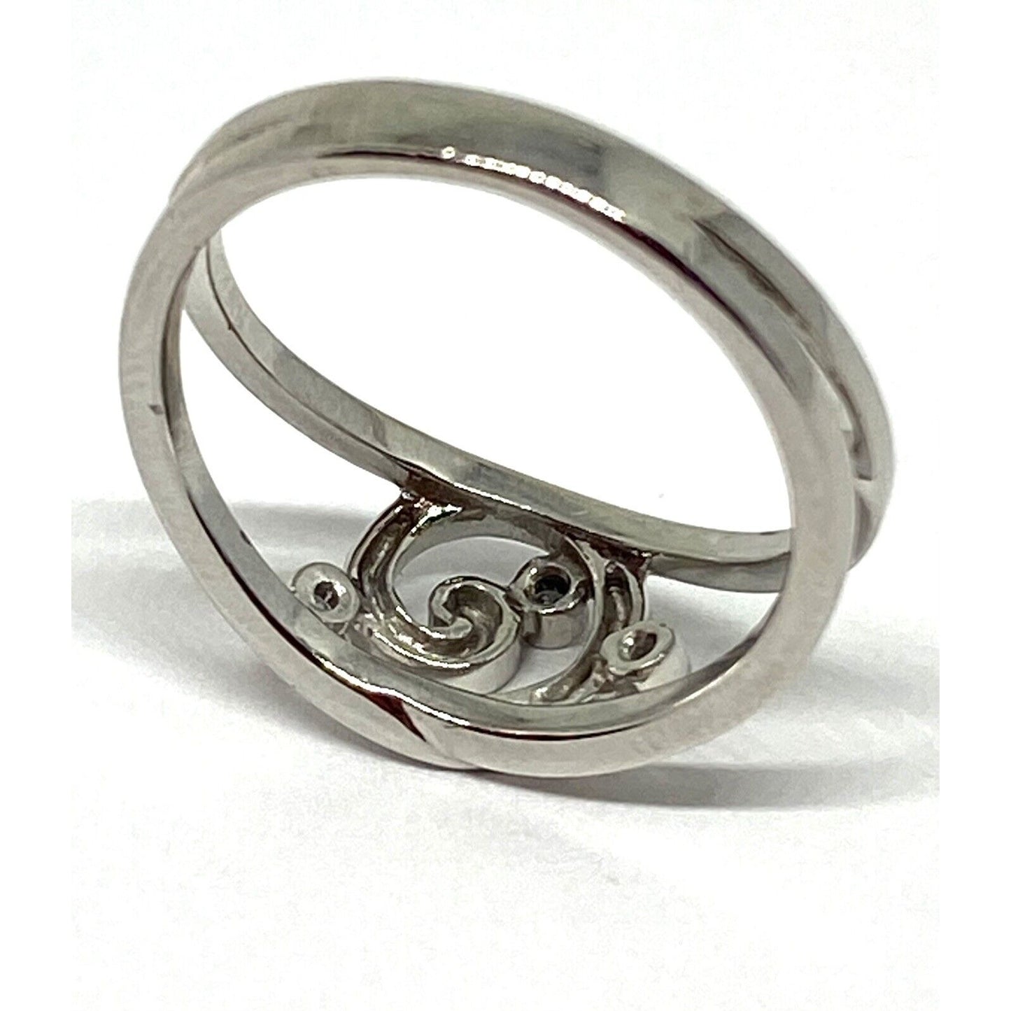 Rare Caharel 0.03ct Diamond 18K Gold Swirl Design Ring