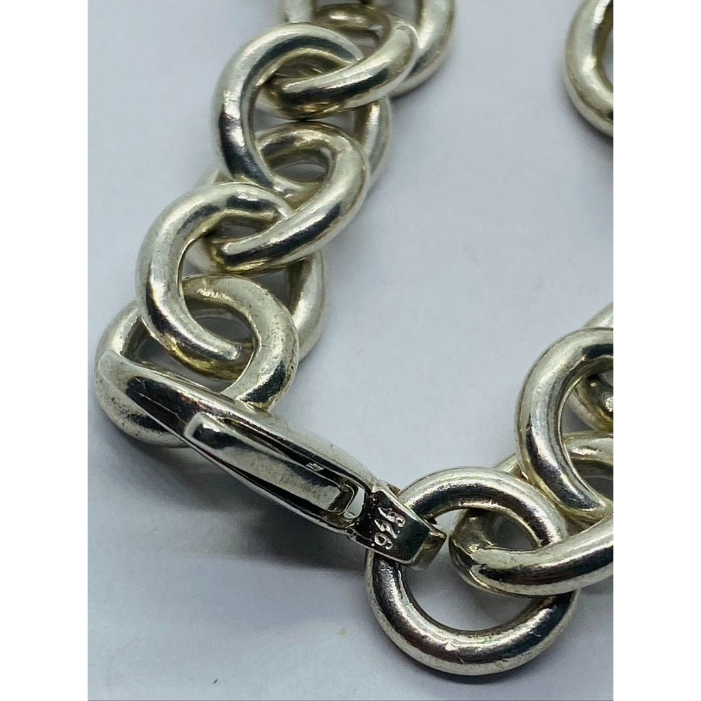Tiffany & Co 16" Silver Round Link Rolo Chain Necklace Mens Unisex