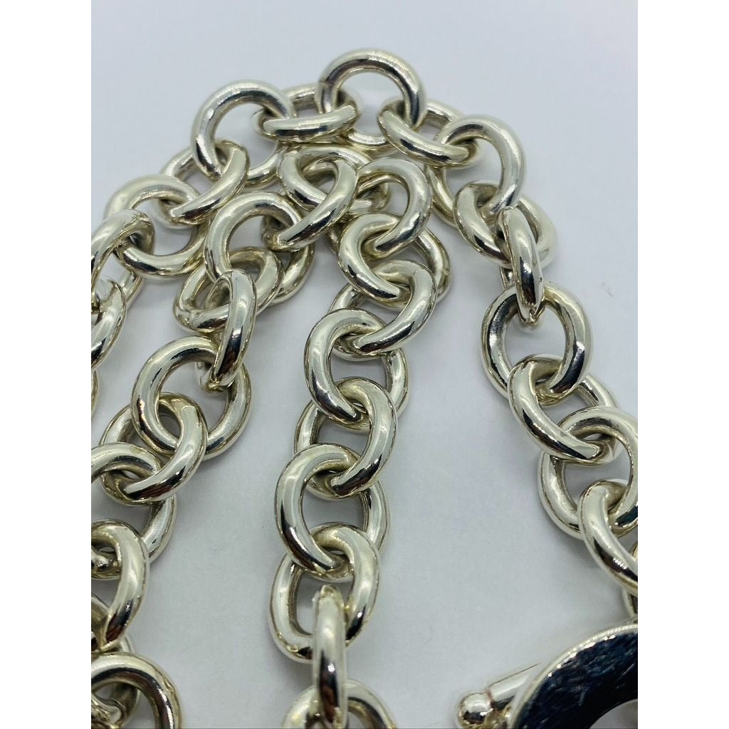 Tiffany & Co Sterling Silver Toggle Heart Tag Blank Heart Necklace 15.75"