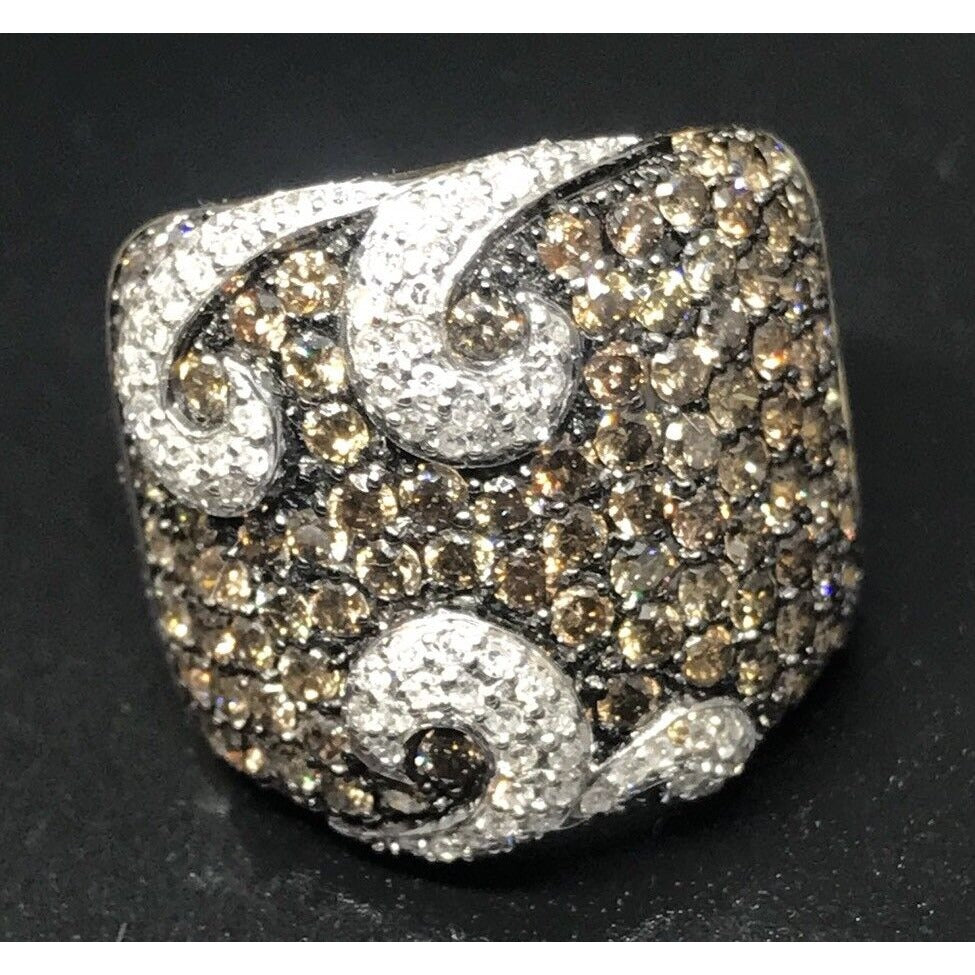 Stunning 14k Diamond Ring Pave 2.75 CT Yellow Gold 8.3G OTC Signed Sz 6.5