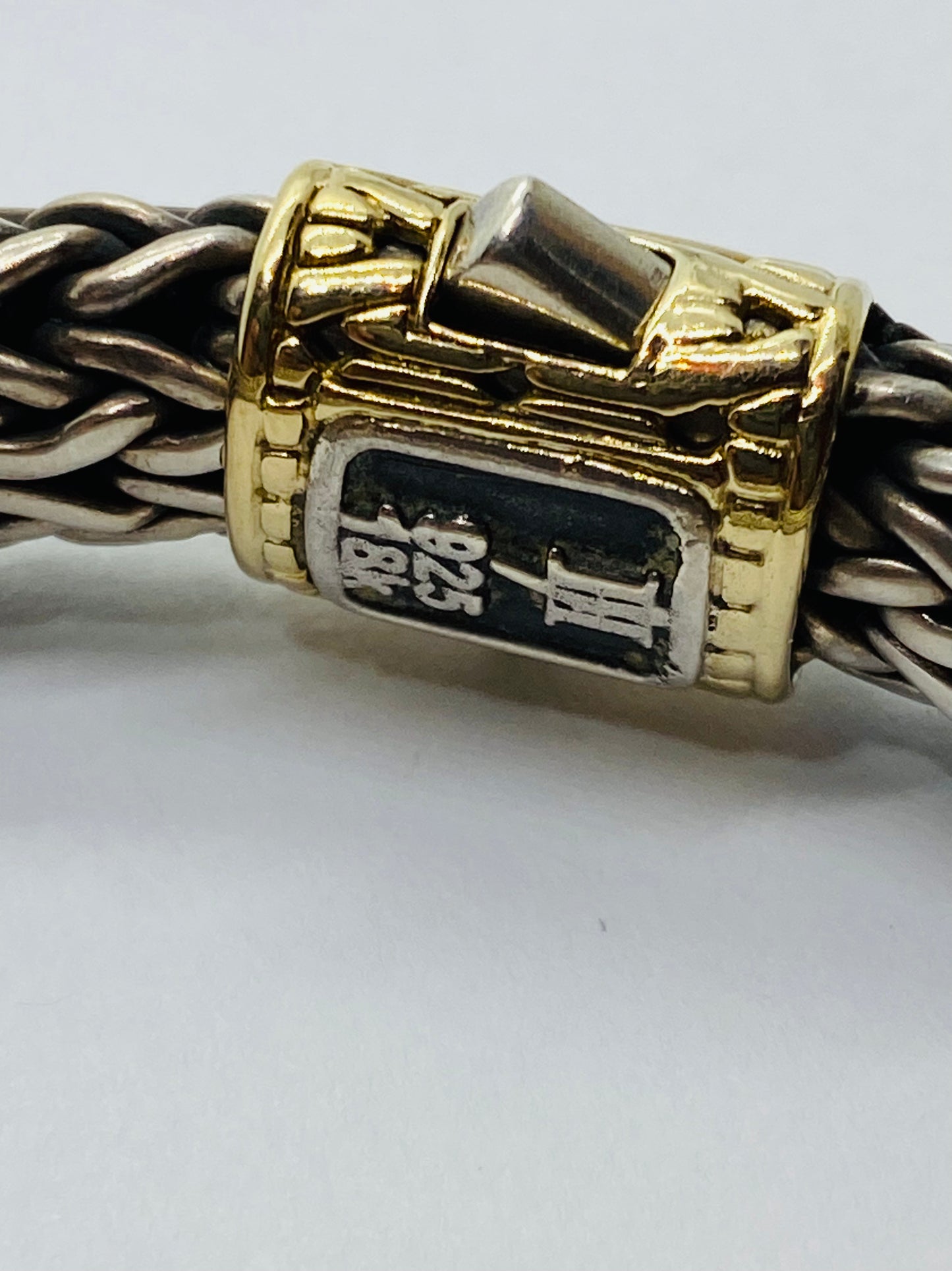 John Hardy 11MM Sterling Silver 18k Gold Wheat Chain Bracelet 7.5” 70.8 Grams