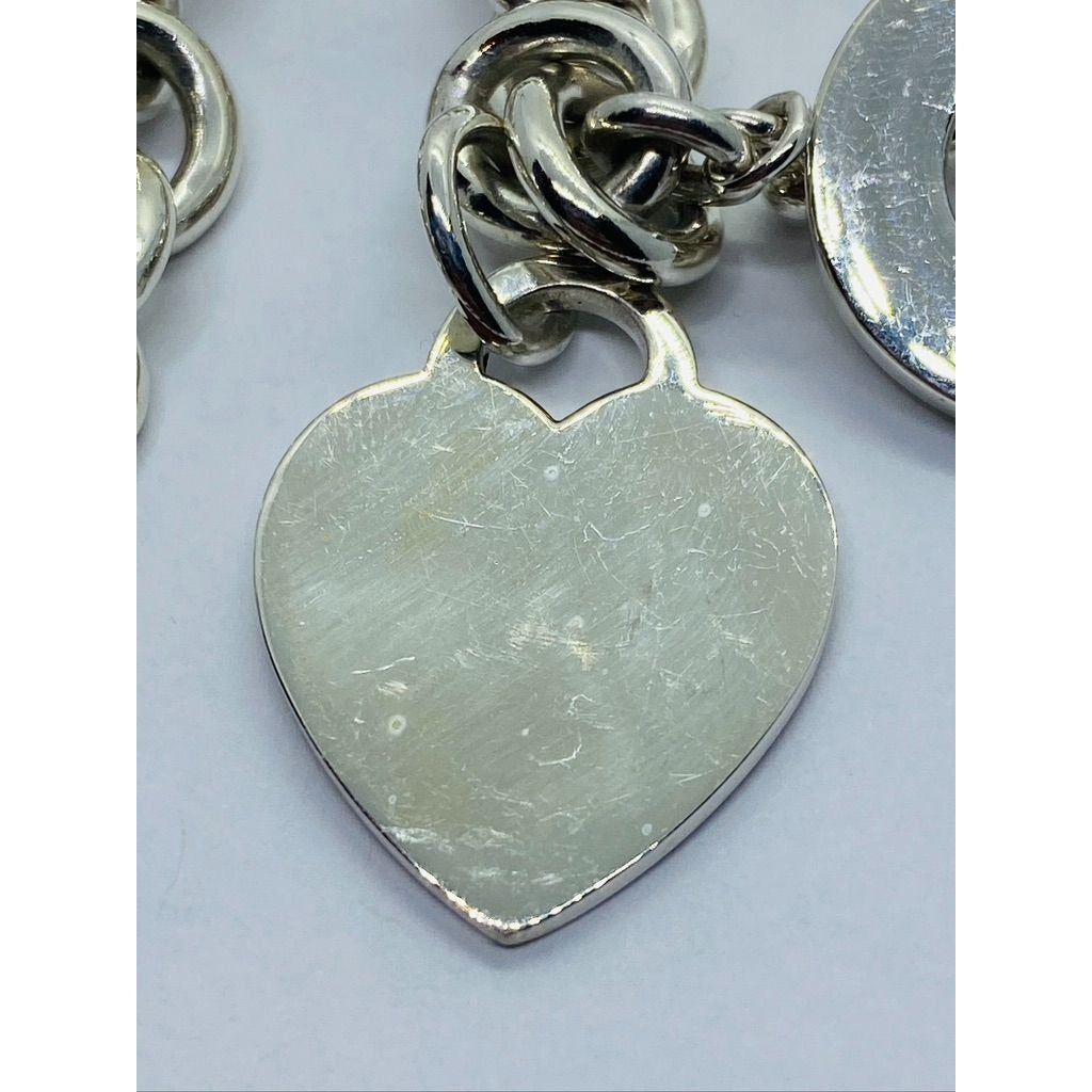 Tiffany & Co Sterling Silver Toggle Heart Tag Blank Heart Necklace 15.75"