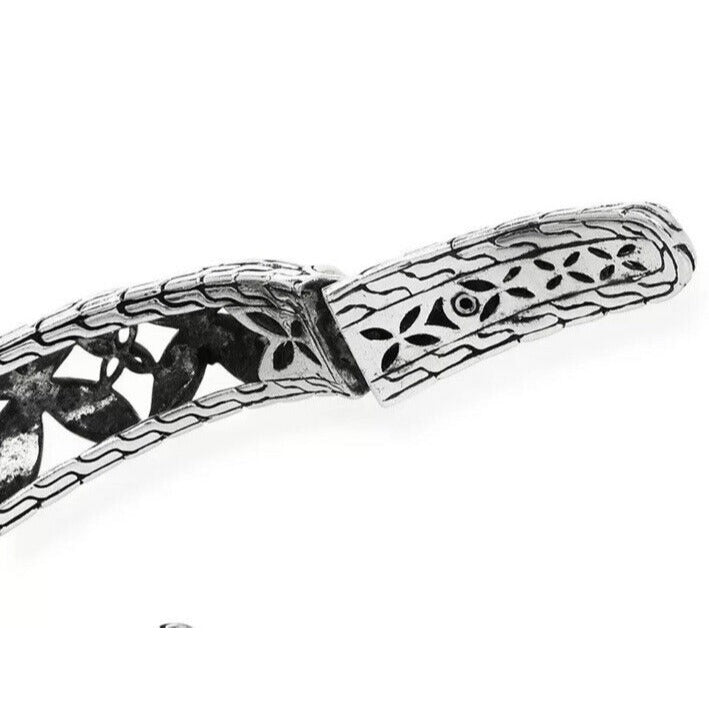 Rare John Hardy BATU KAWUNG Onyx Sapphire 925 Silver 18k Gold Hinged Bracelet