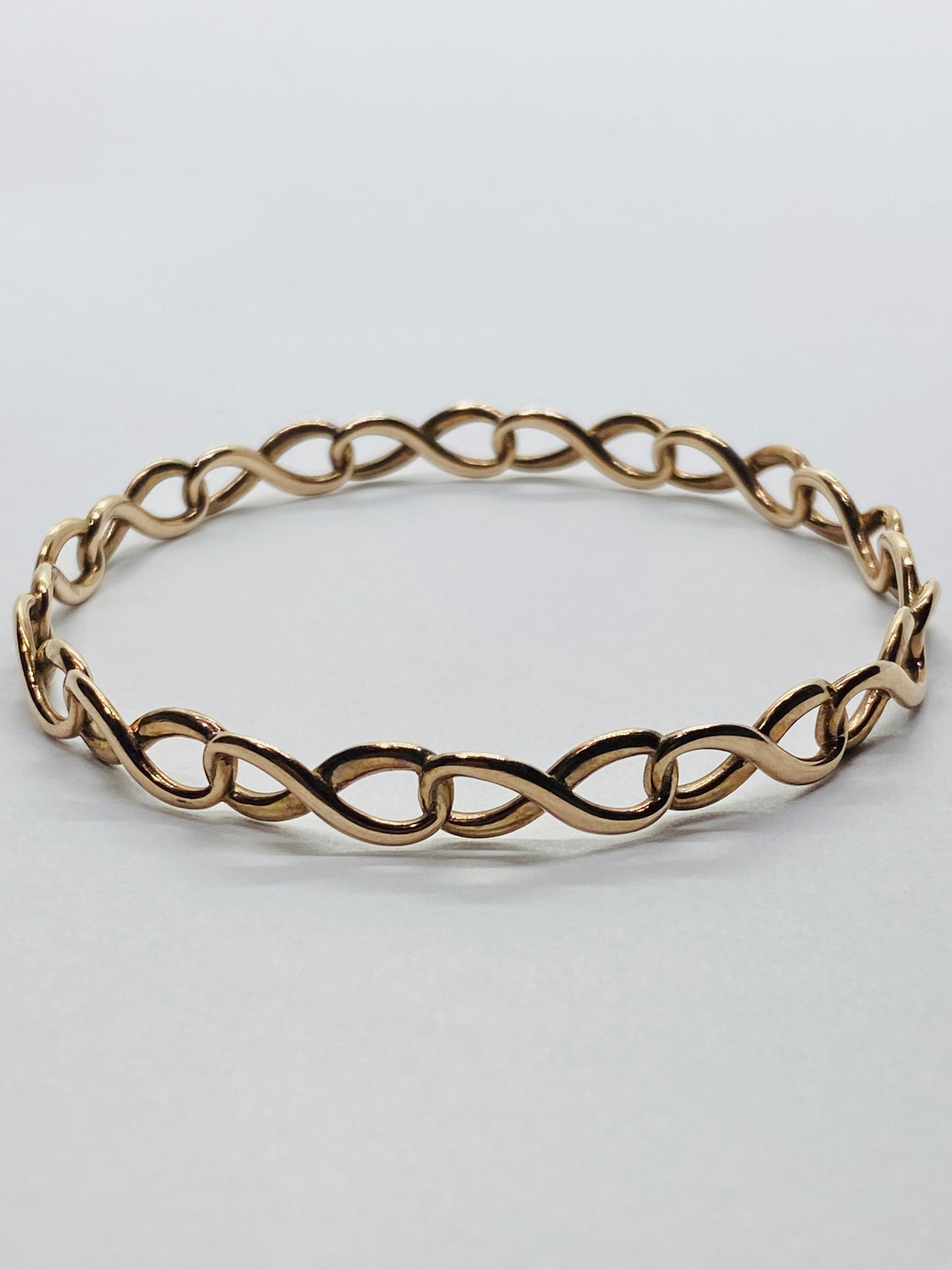 Rare Tiffany & Co Infinity Rubedo Bangle 7.75” Bracelet w Box/ Pouch 6.5mm Wide