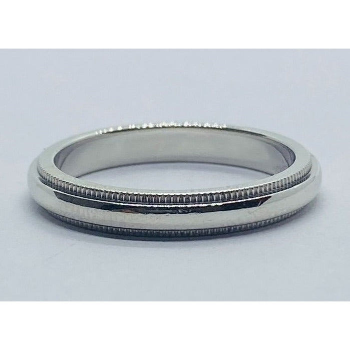 TIFFANY & CO PLATINUM 950 MILGRAIN WEDDING BAND 3MM SIZE 6.25