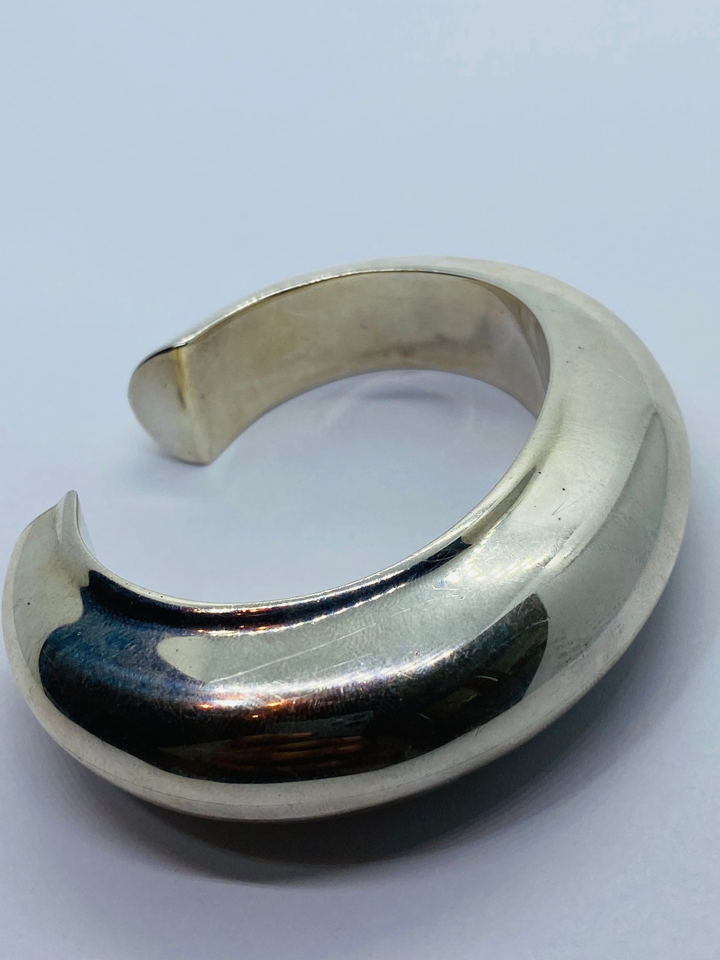 RARE Tiffany & Co. Rare Asymmetrical 925 Sterling Domed Cuff Bracelet