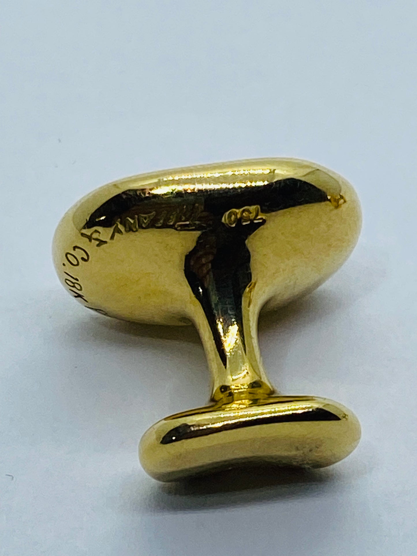 TIFFANY & CO SOLID 18KT 750 YELLOW GOLD ELSA PERETTI BEAN SHAPED CUFFLINKS CUFF