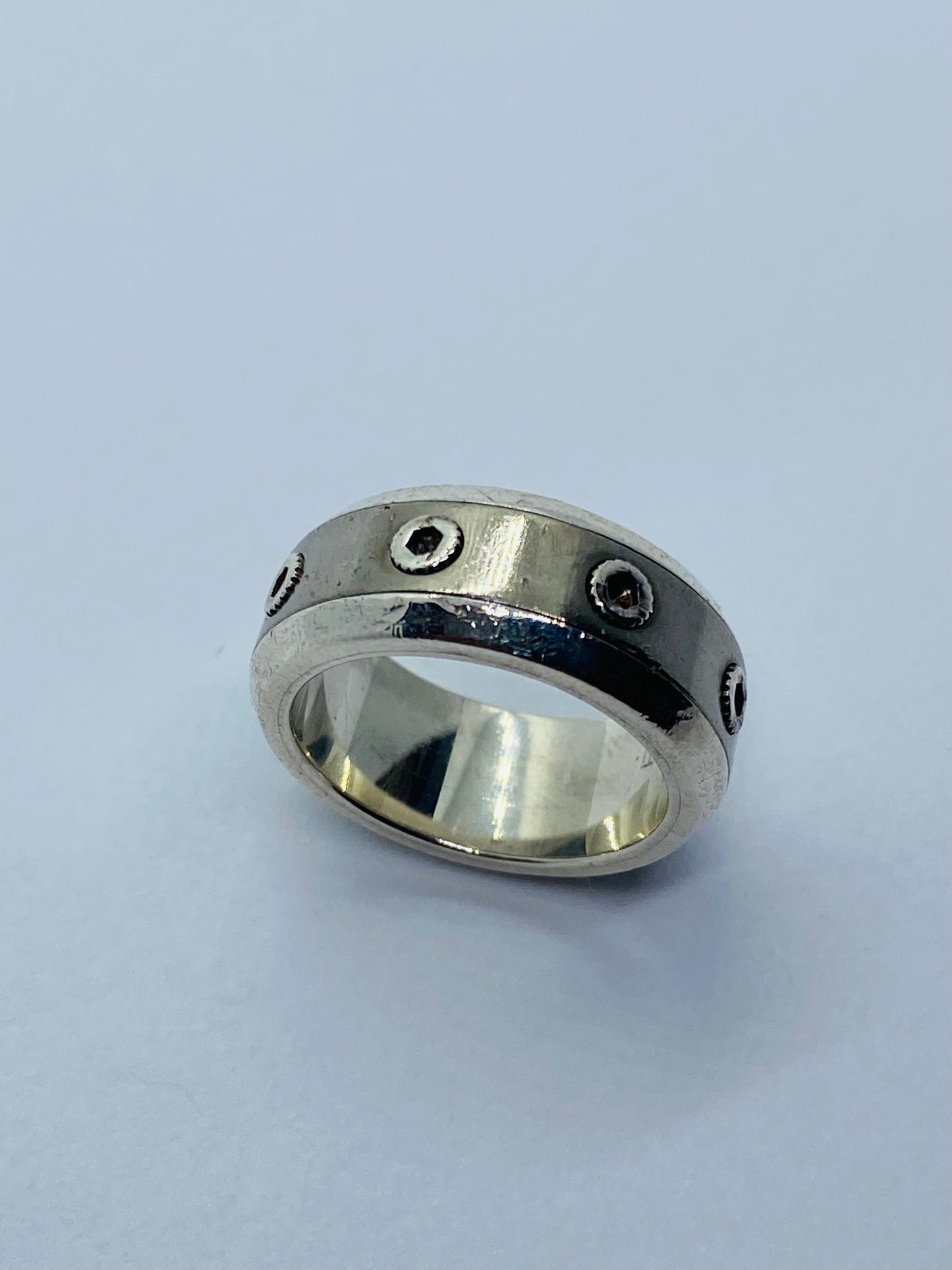 Tiffany & Co Paloma Picasso Sterling Silver & Titanium Turbo Ring Sz 7