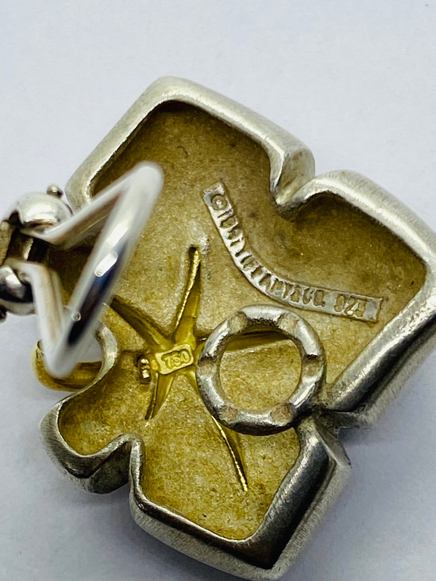 Tiffany & Co. 1991 Ivy Sterling 18k Yellow Gold Starfish Leaf Clip On Earrings