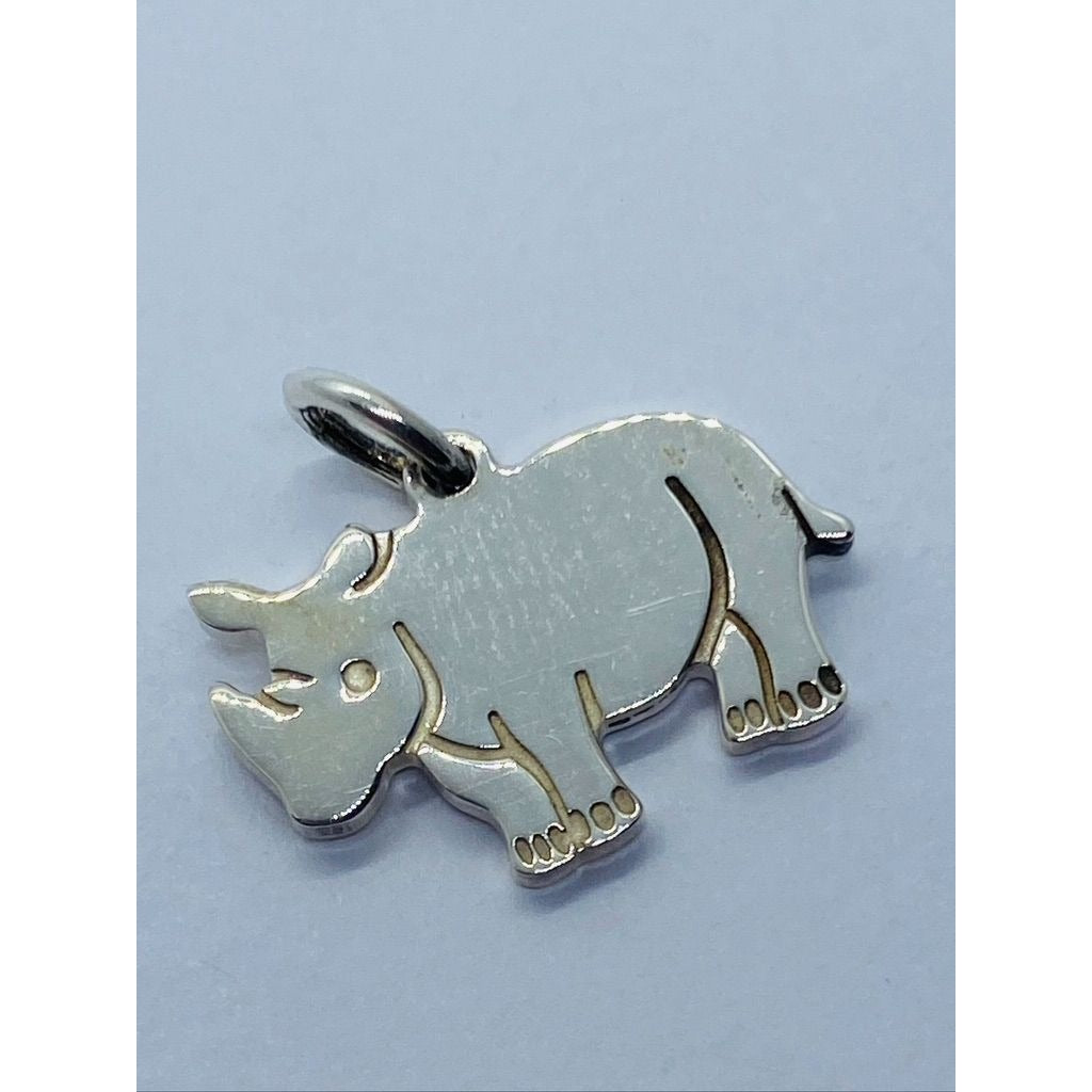 RARE Tiffany & Co Sterling Silver Rhinoceros Rhino Charm - Super Cute!
