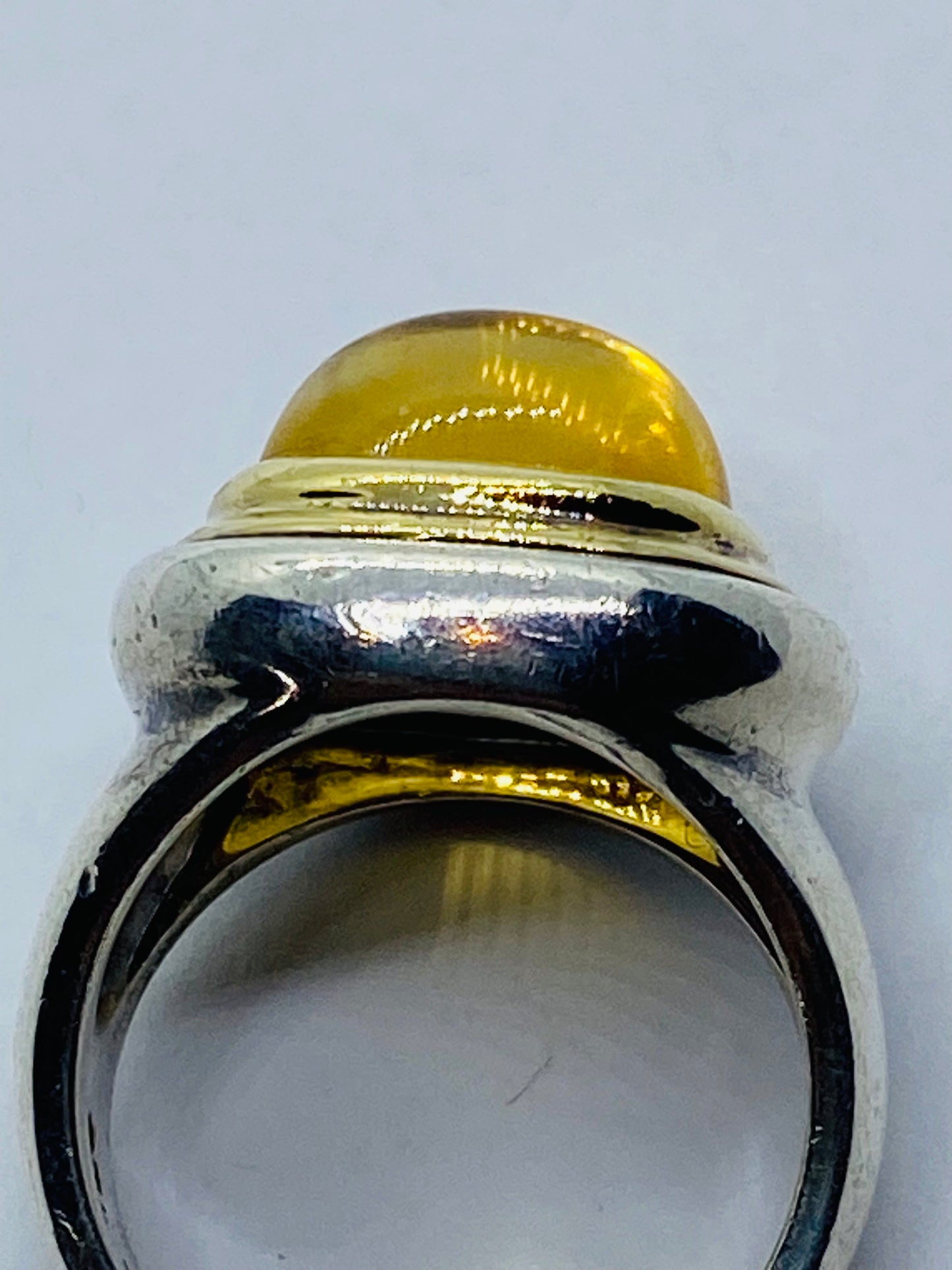 Tiffany & Co Sugar Loaf PALOMA PICASSO Sterling Silver 18k 750 Gold Citrine Ring